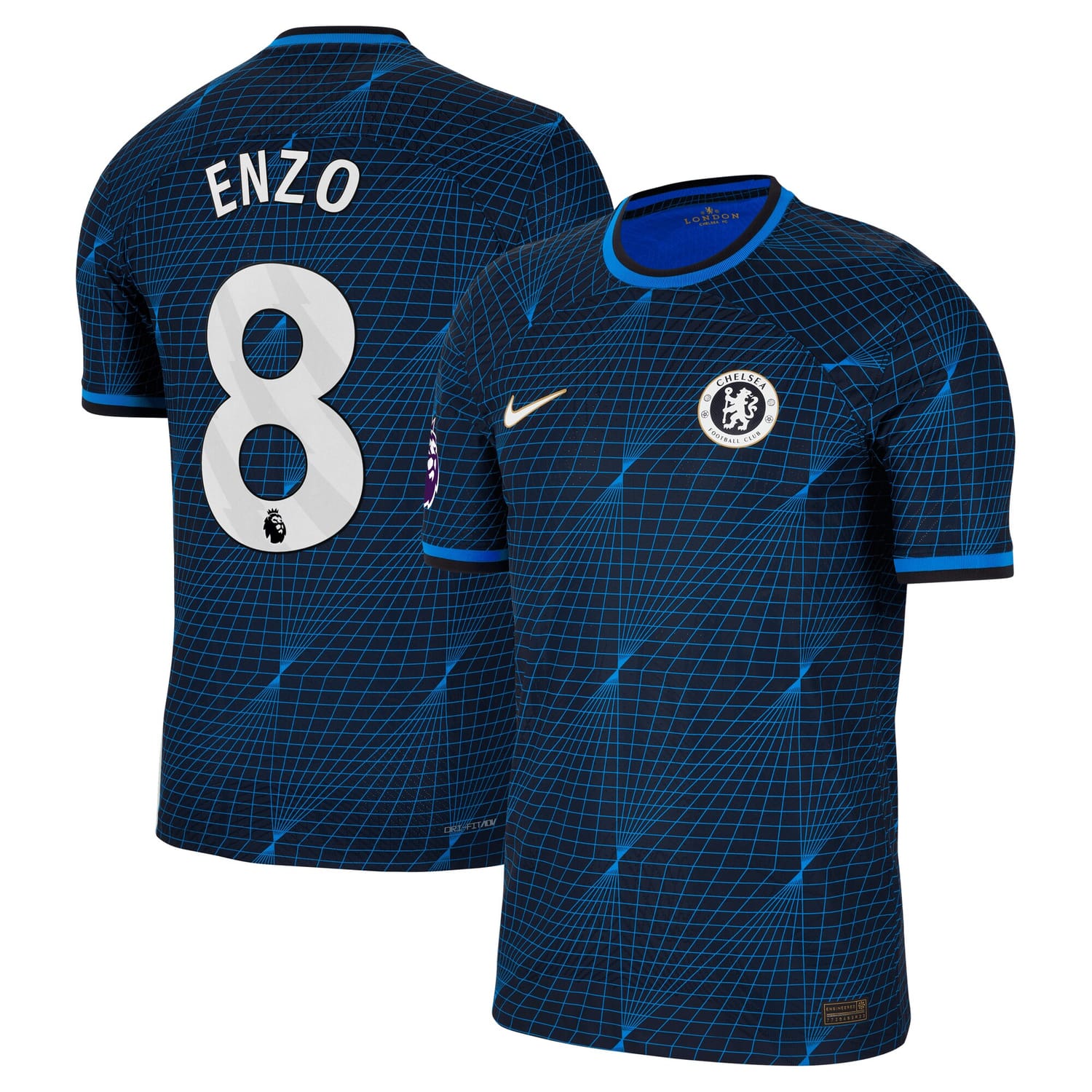 Premier League Chelsea Away Authentic Jersey Shirt Navy 2023-24 player Enzo Fernández printing for Men
