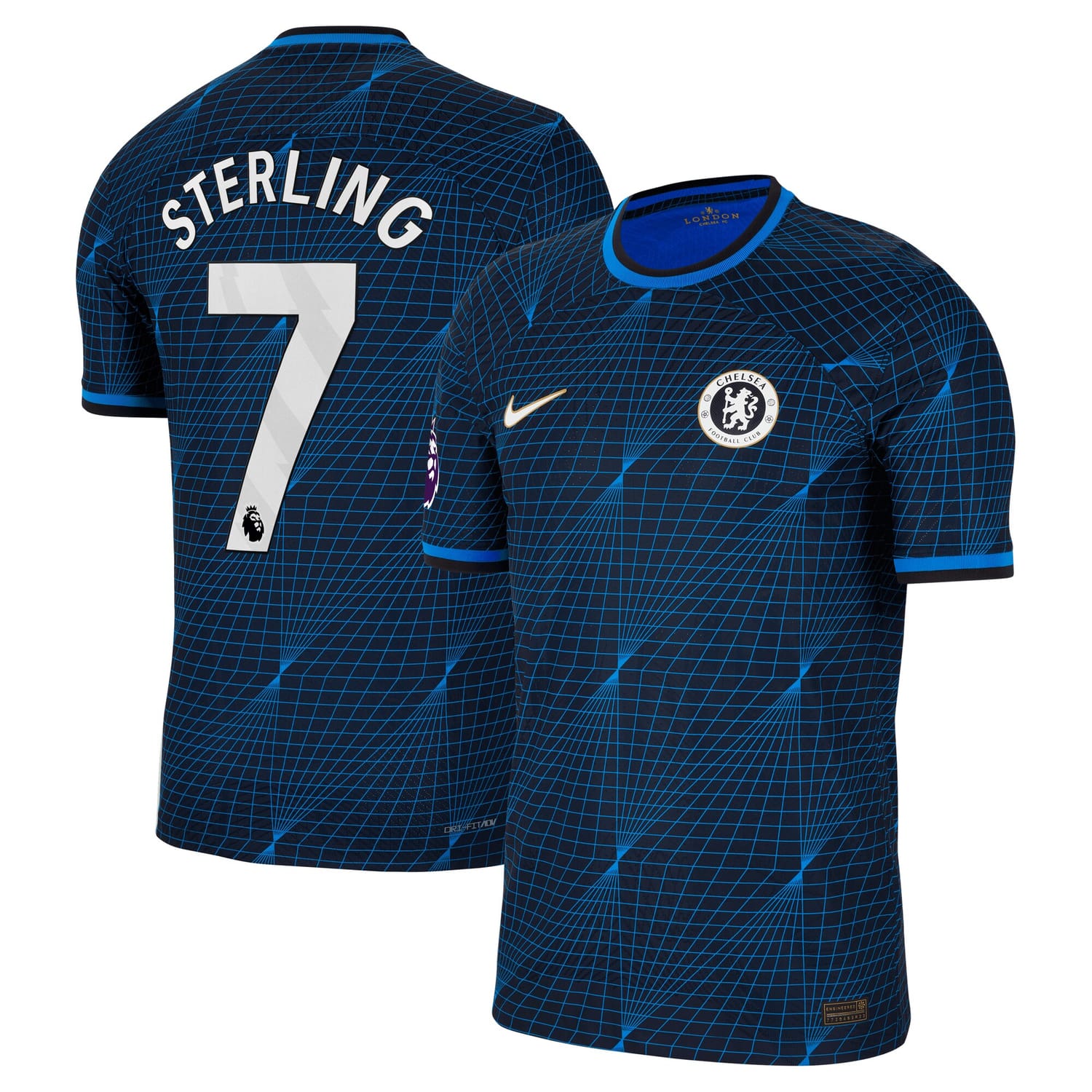 Premier League Chelsea Away Authentic Jersey Shirt Navy 2023-24 player Raheem Sterling printing for Men