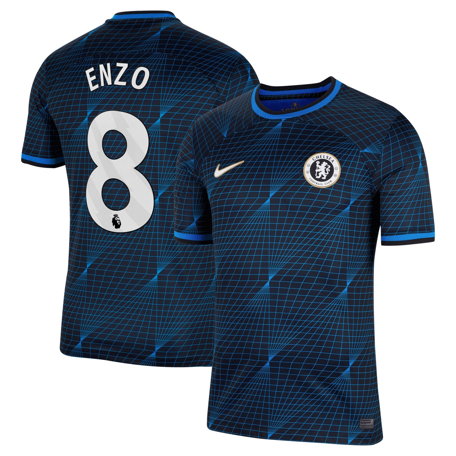 Premier League Chelsea Away Jersey Shirt Navy 2023-24 player Enzo Fernández printing for Men