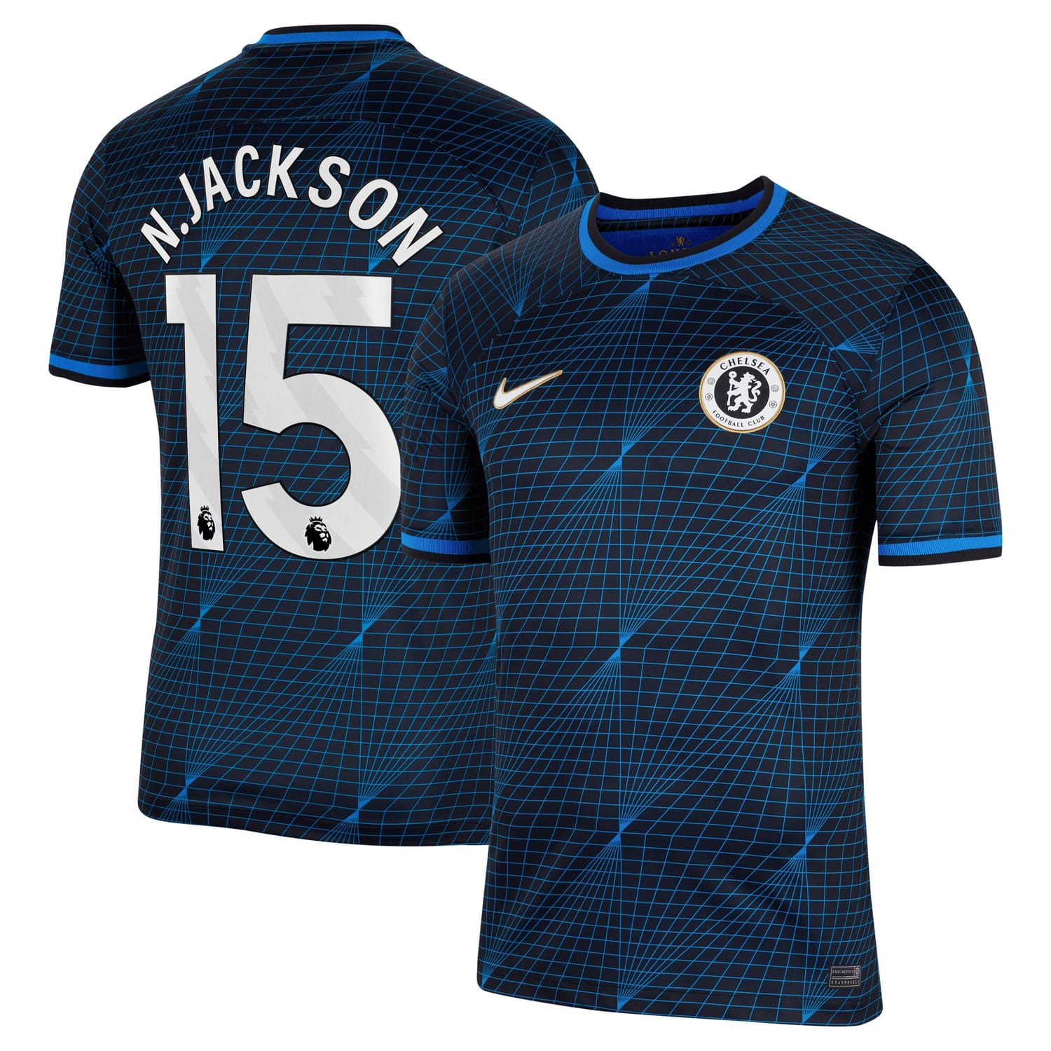 Premier League Chelsea Away Jersey Shirt Navy 2023-24 player Nicolas Jackson printing for Men