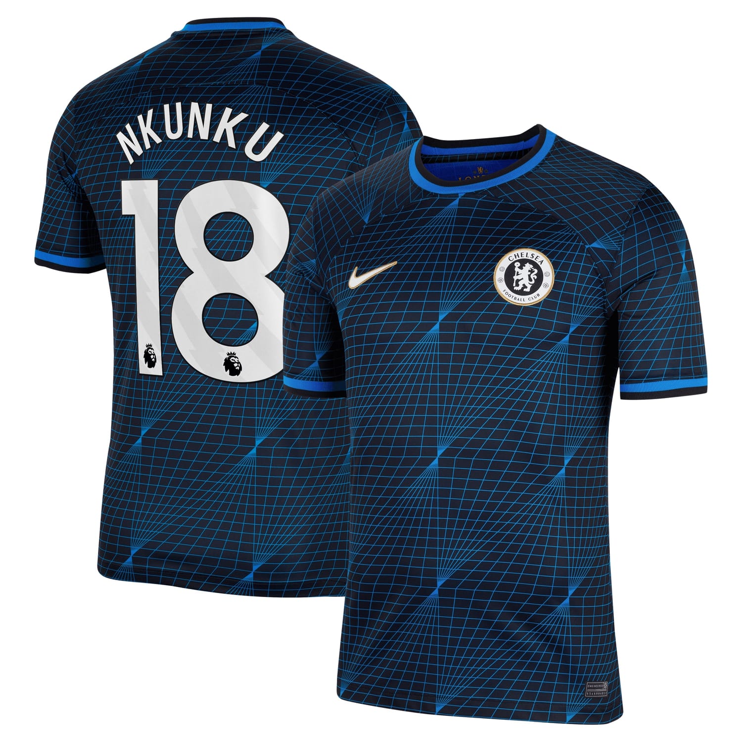 Premier League Chelsea Away Jersey Shirt Navy 2023-24 player Christopher Nkunku printing for Men