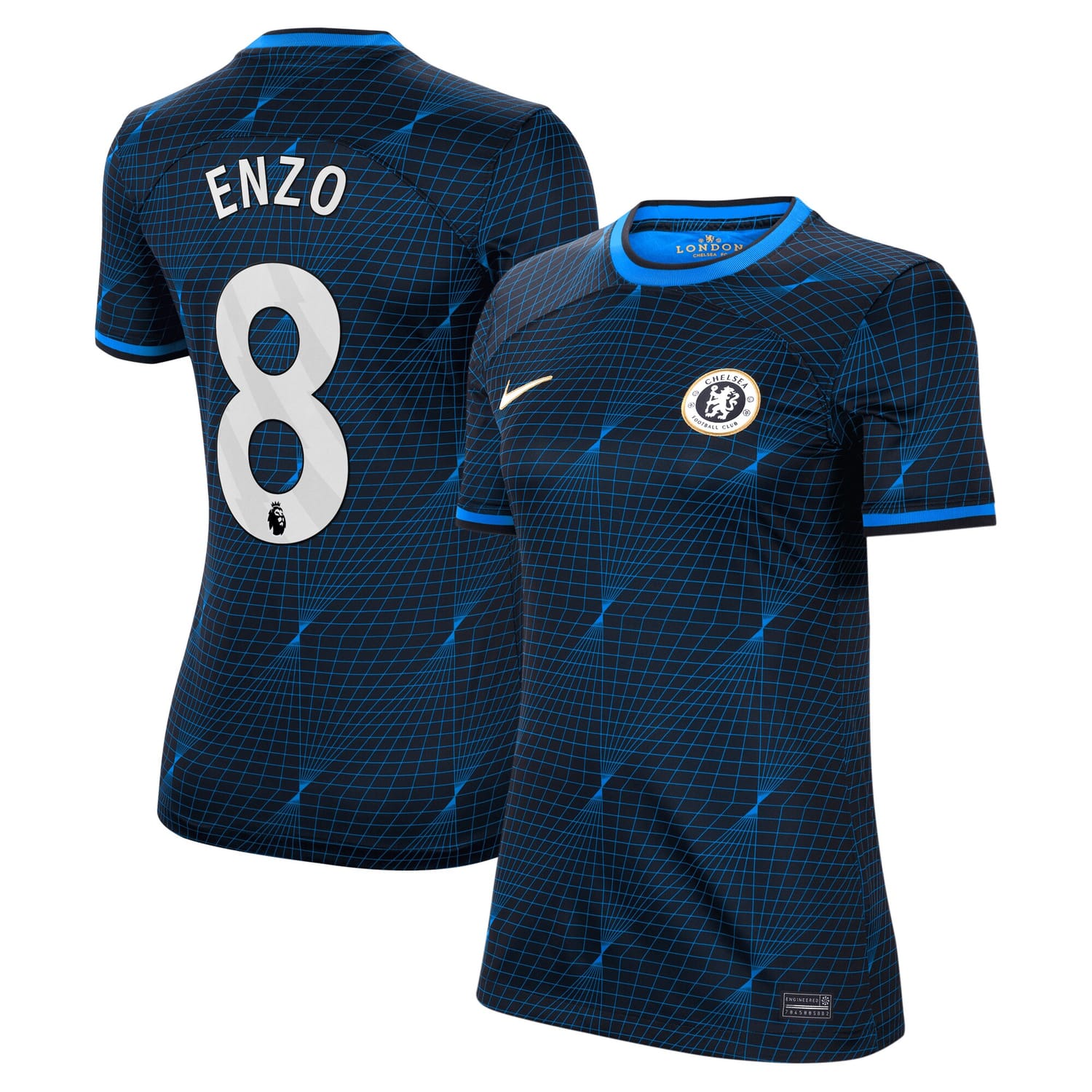 Premier League Chelsea Away Jersey Shirt Navy 2023-24 player Enzo Fernández printing for Women