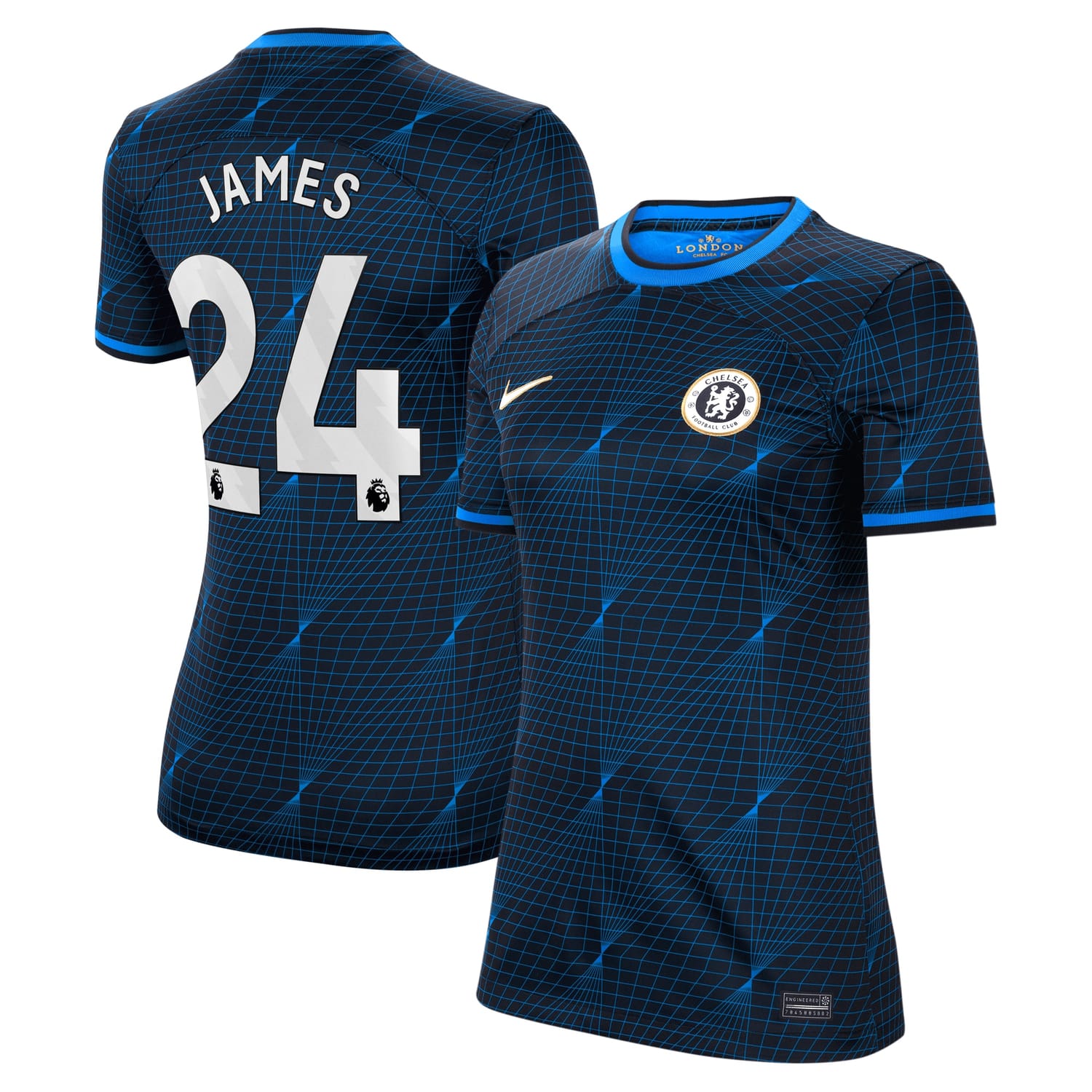 Premier League Chelsea Away Jersey Shirt Navy 2023-24 player Reece James printing for Women