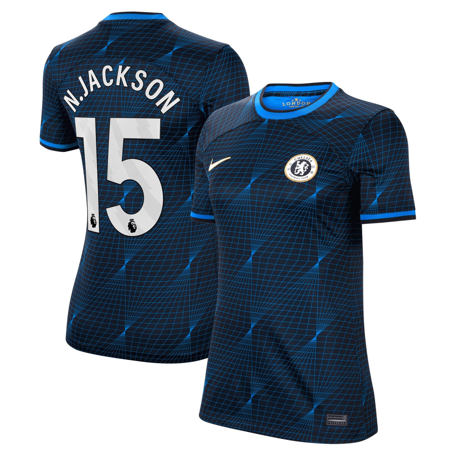 Premier League Chelsea Away Jersey Shirt Navy 2023-24 player Nicolas Jackson printing for Women