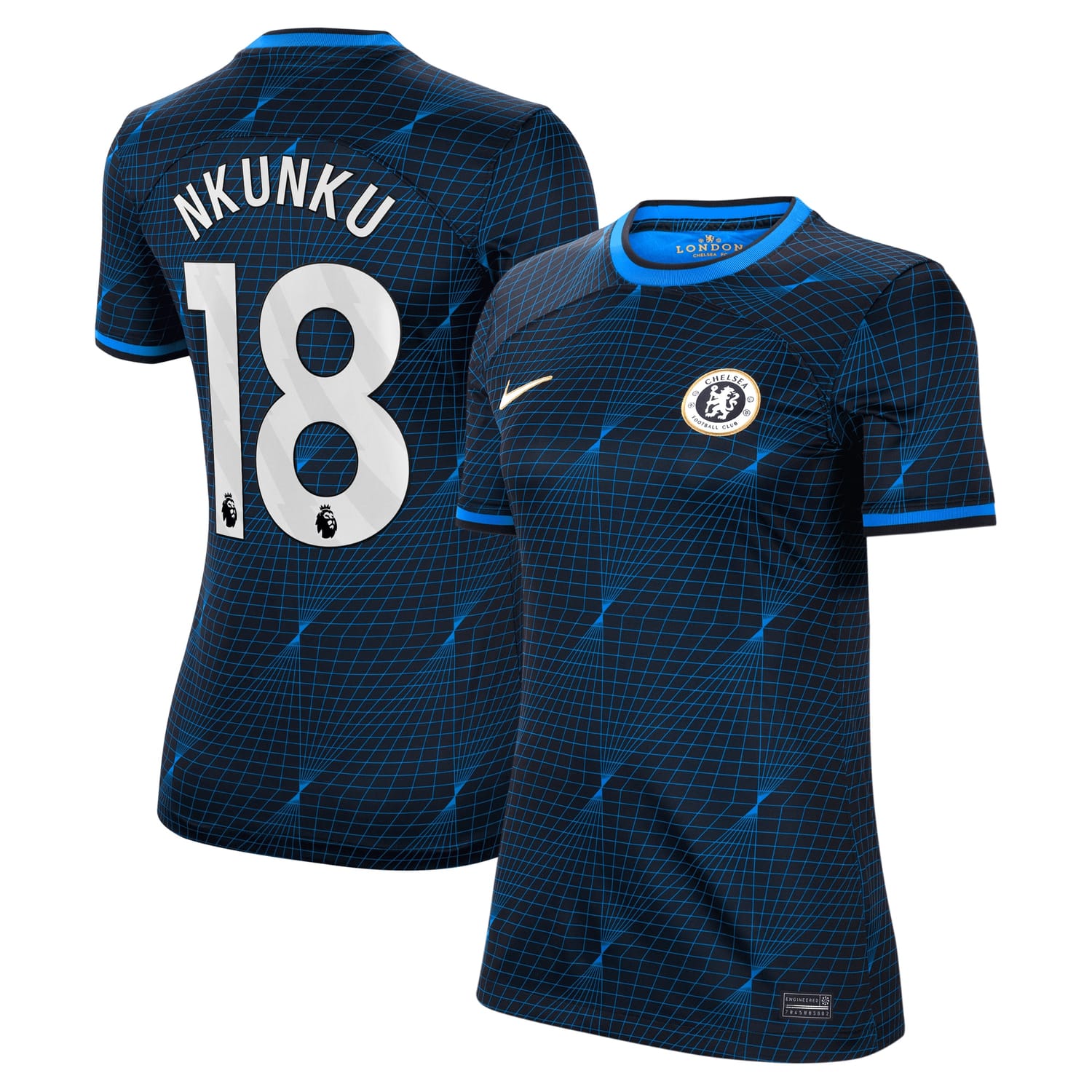 Premier League Chelsea Away Jersey Shirt Navy 2023-24 player Christopher Nkunku printing for Women