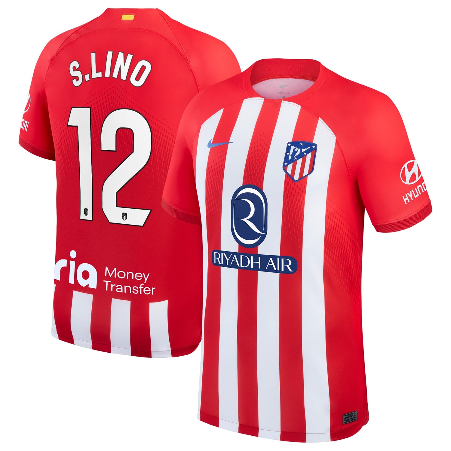 La Liga Atletico de Madrid Home Jersey Shirt 2023-24 player Samuel Lino 12 printing for Men
