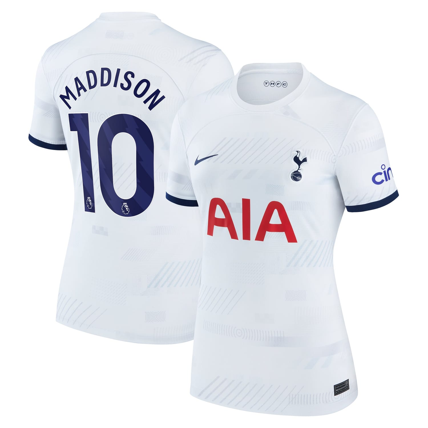 Premier League Tottenham Hotspur Home Jersey Shirt White 2023-24 player James Maddison printing for Women