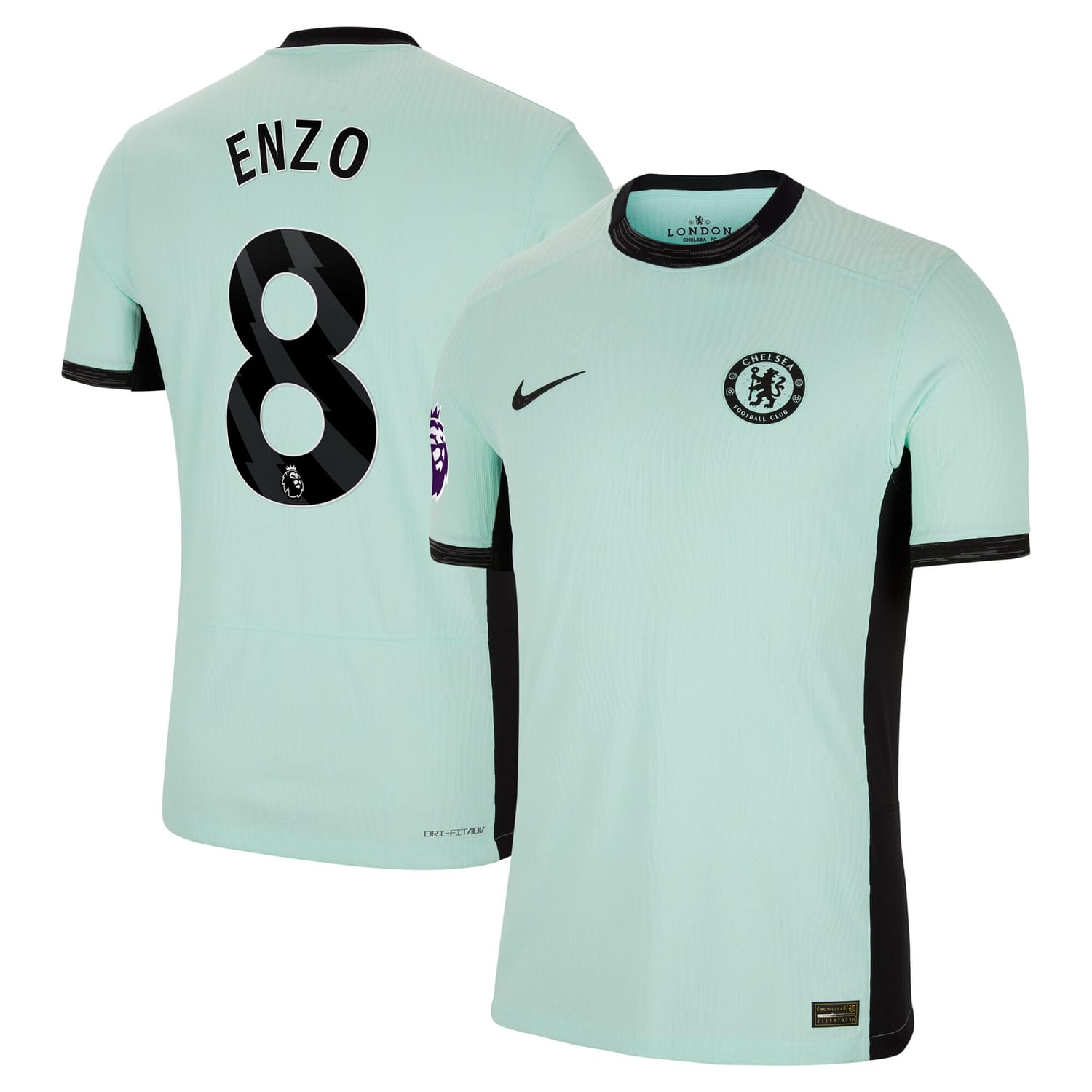 Premier League Chelsea Third Authentic Jersey Shirt Mint 2023-24 player Enzo Fernández printing for Men