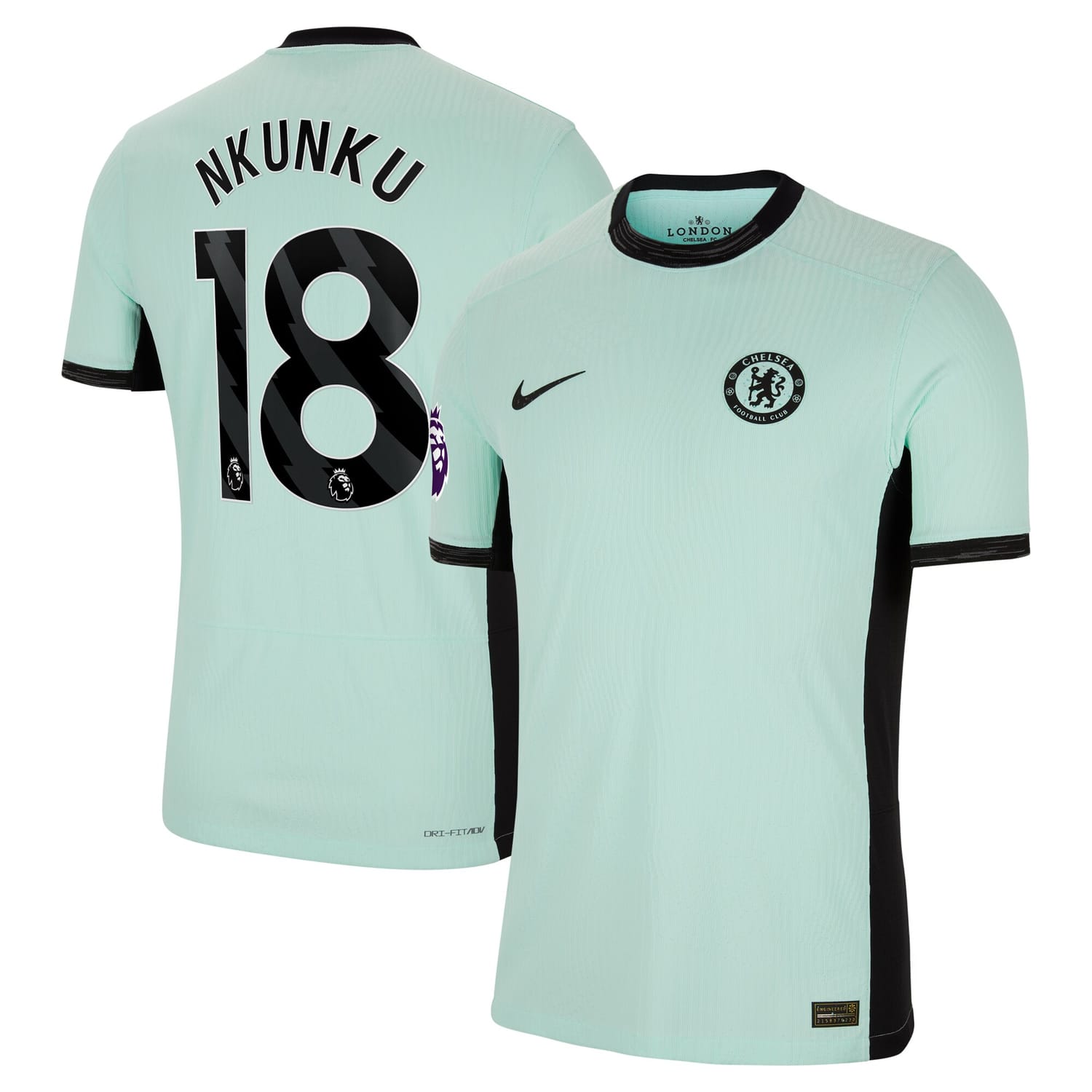 Premier League Chelsea Third Authentic Jersey Shirt Mint 2023-24 player Christopher Nkunku printing for Men