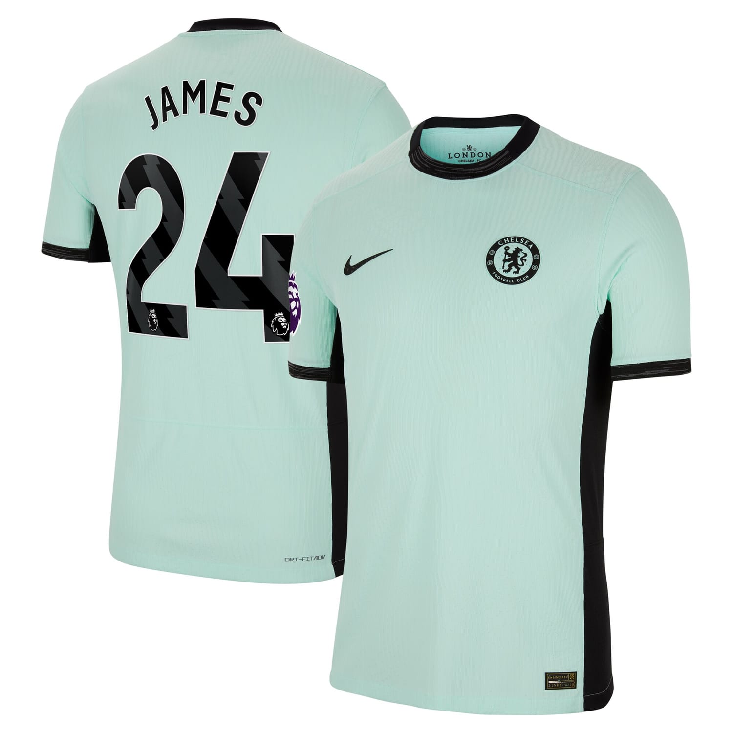 Premier League Chelsea Third Authentic Jersey Shirt Mint 2023-24 player Reece James printing for Men
