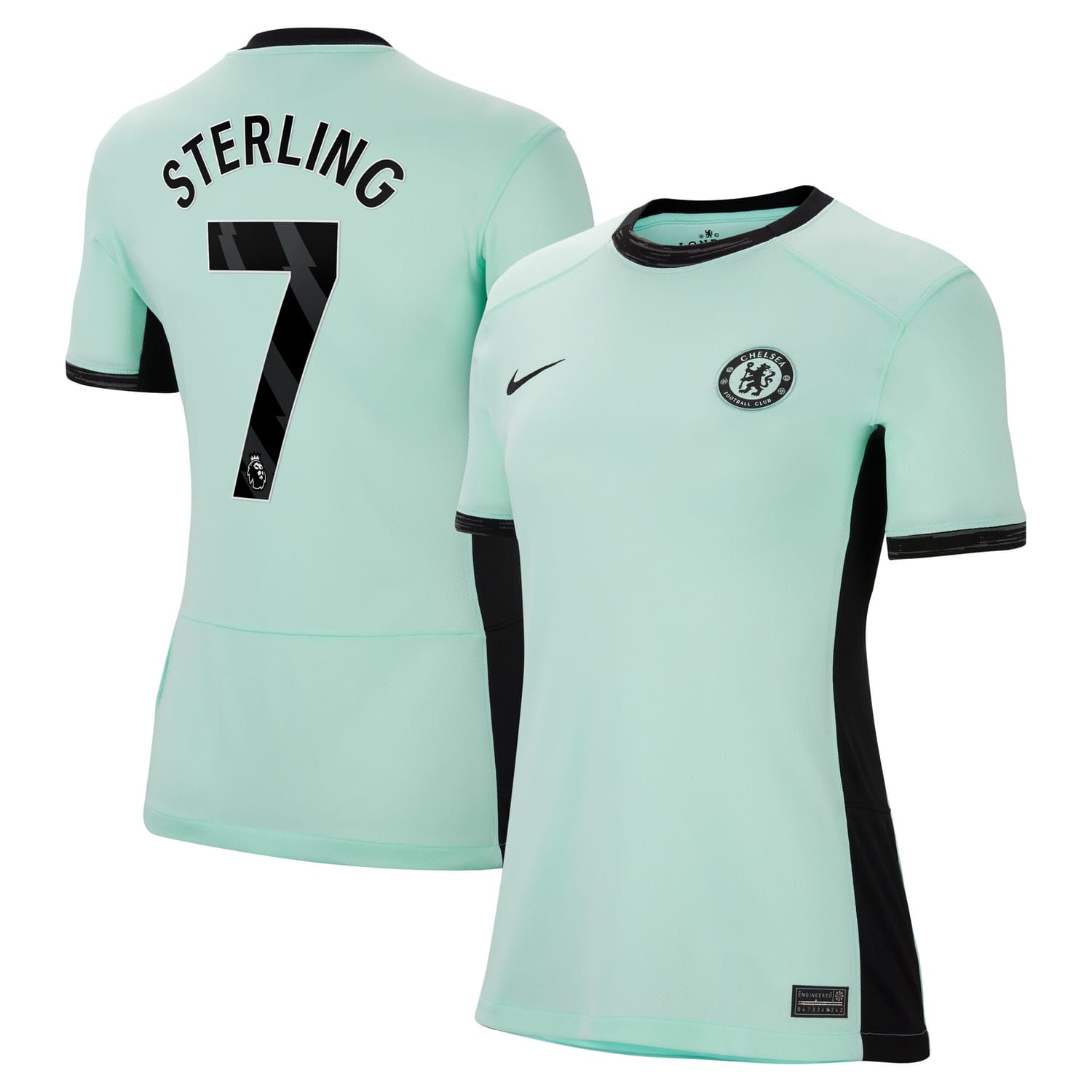 Premier League Chelsea Third Jersey Shirt Mint 2023-24 player Raheem Sterling printing for Women