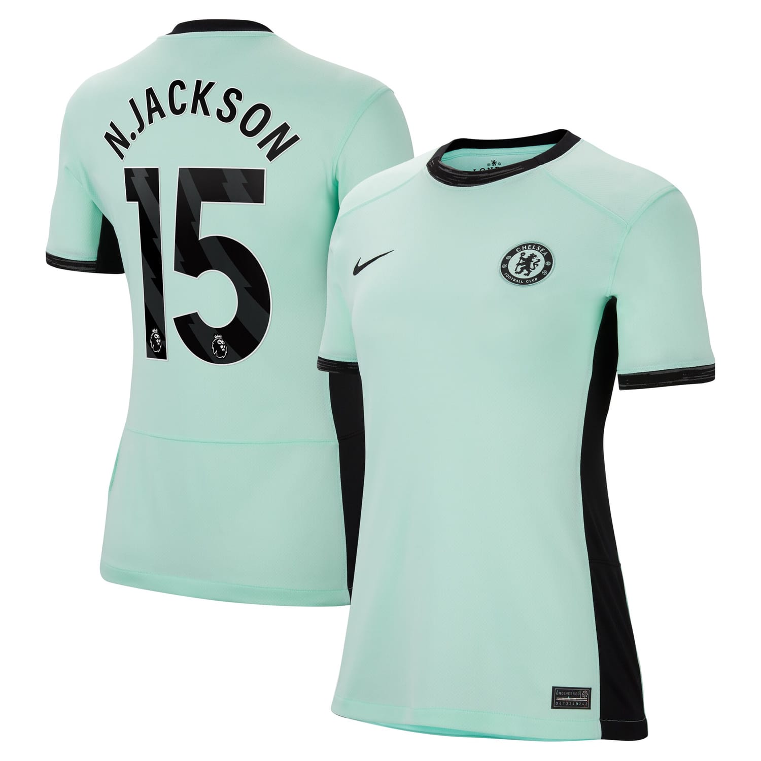 Premier League Chelsea Third Jersey Shirt Mint 2023-24 player Nicolas Jackson printing for Women