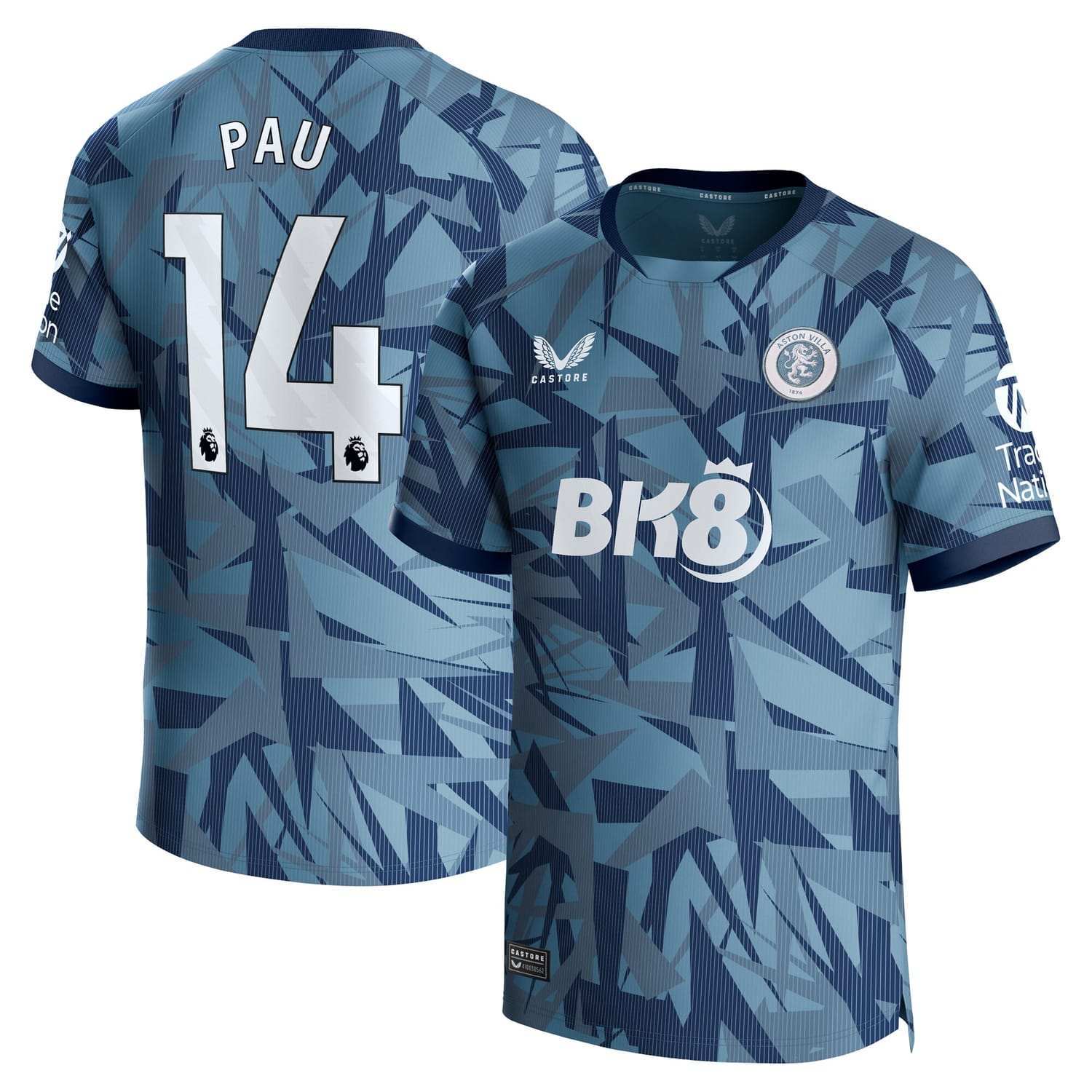 Premier League Aston Villa Third Jersey Shirt 2023-24 player Pau 14 printing for Men