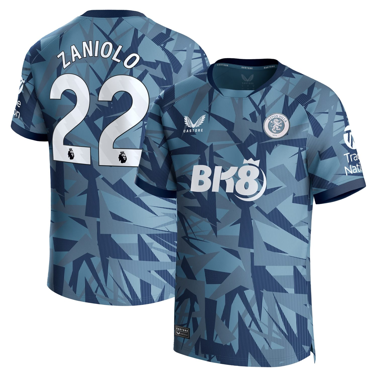 Premier League Aston Villa Third Jersey Shirt 2023-24 player Zaniolo 22 printing for Men