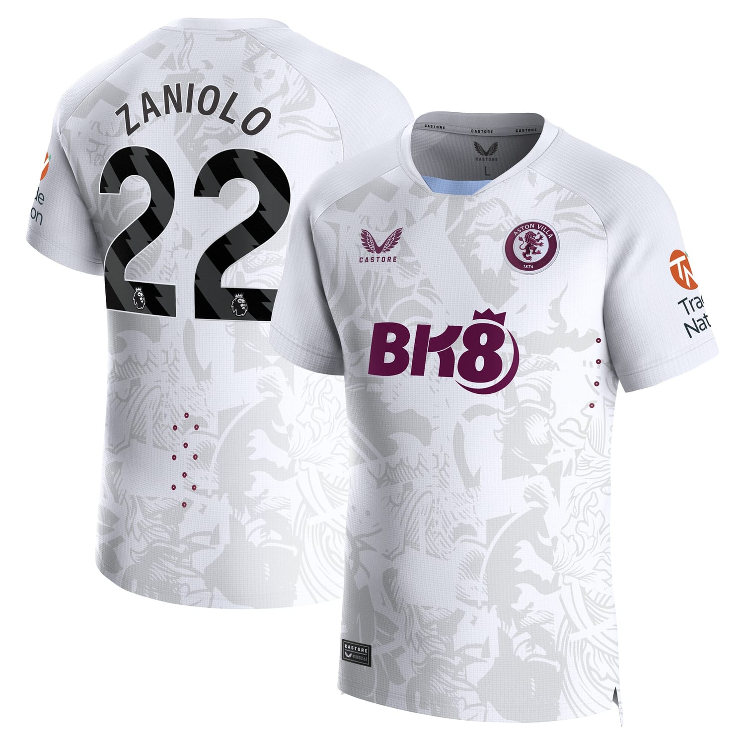 Premier League Aston Villa Away Pro Jersey Shirt 2023-24 player Nicolò Zaniolo 22 printing for Men