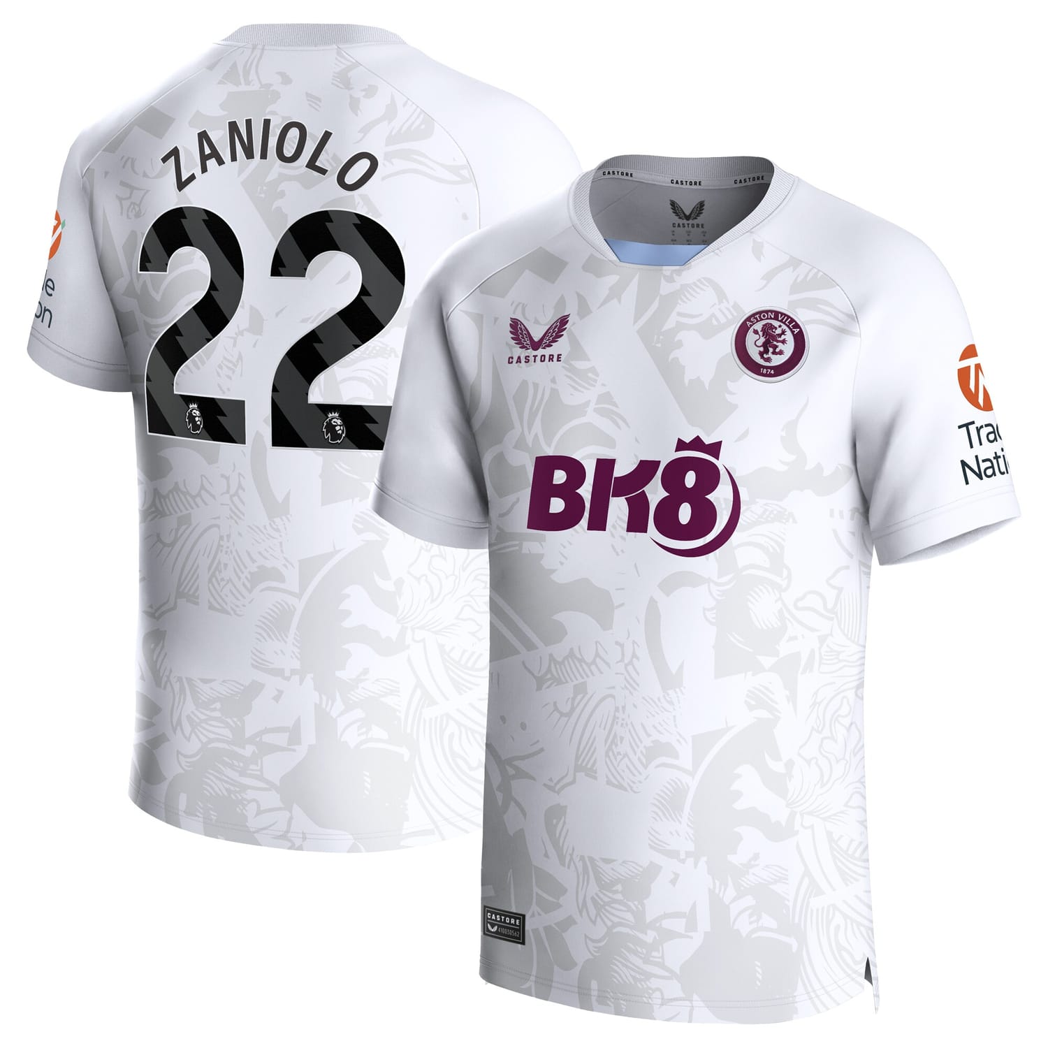 Premier League Aston Villa Away Jersey Shirt 2023-24 player Nicolò Zaniolo 22 printing for Men