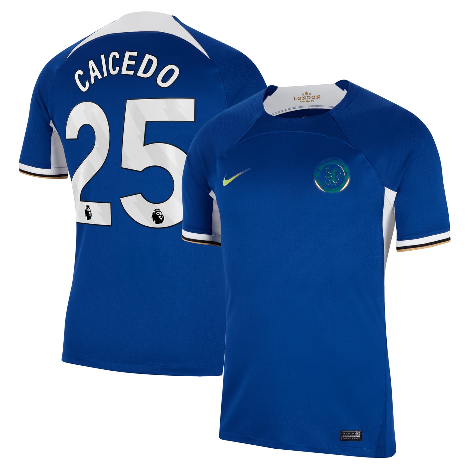 Premier League Chelsea Home Jersey Shirt Blue 2023-24 player Moisés Caicedo printing for Men