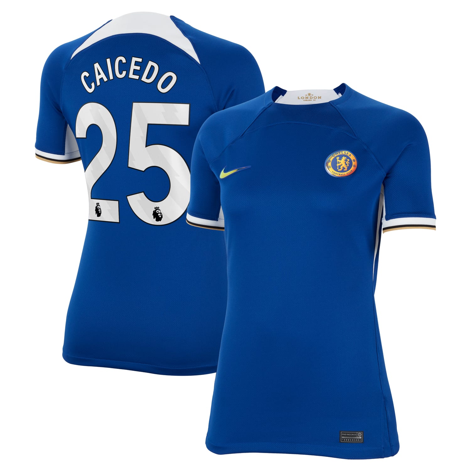 Premier League Chelsea Home Jersey Shirt Blue 2023-24 player Moisés Caicedo printing for Women