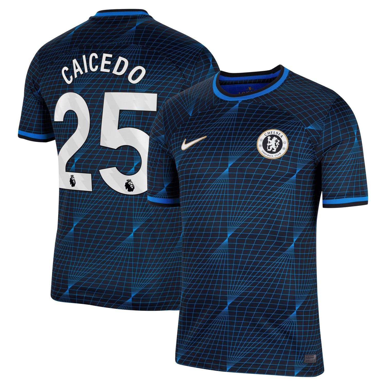 Premier League Chelsea Away Jersey Shirt Navy 2023-24 player Moisés Caicedo printing for Men