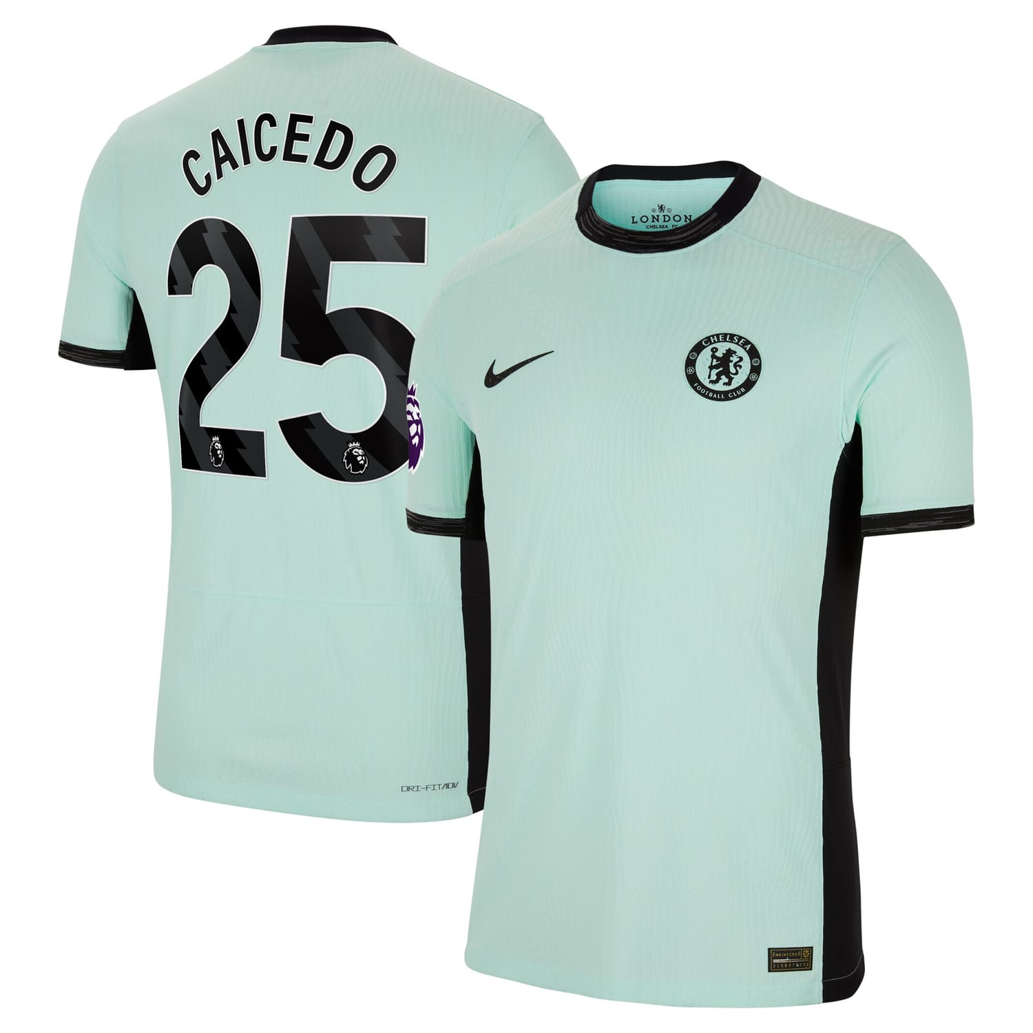 Premier League Chelsea Third Authentic Jersey Shirt Mint 2023-24 player Moisés Caicedo printing for Men
