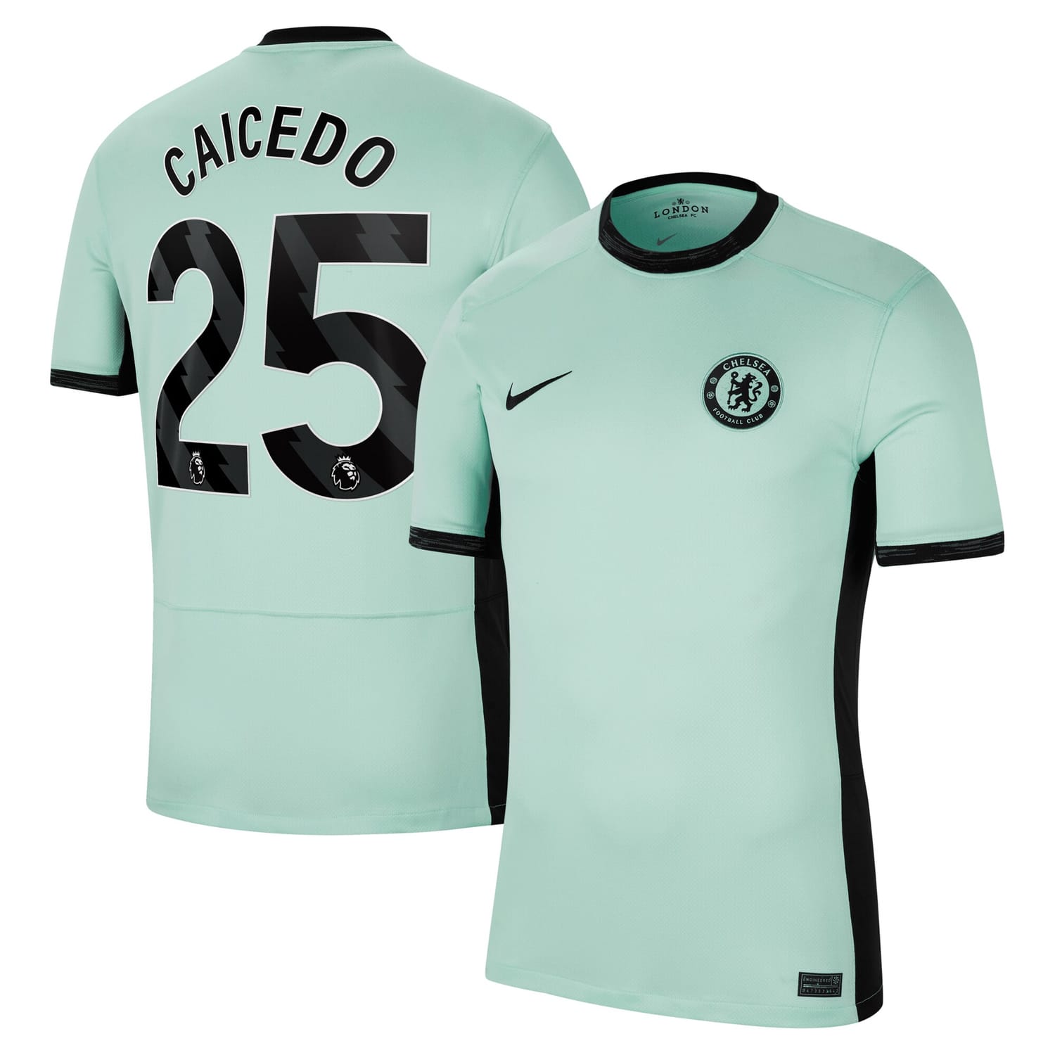 Premier League Chelsea Third Jersey Shirt Mint 2023-24 player Moisés Caicedo printing for Men