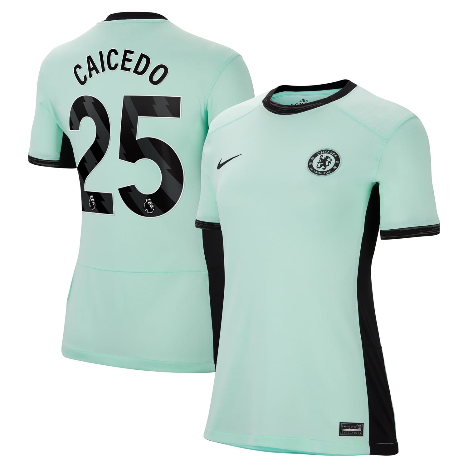 Premier League Chelsea Third Jersey Shirt Mint 2023-24 player Moisés Caicedo printing for Women