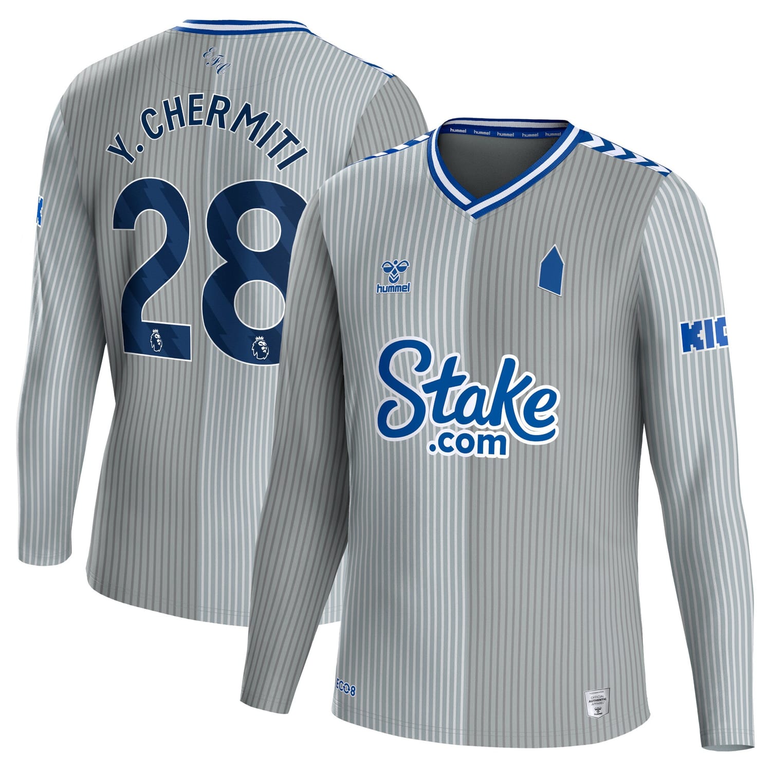 Premier League Everton Third Jersey Shirt Long Sleeve 2023-24 player Youssef Chermiti 28 printing for Men