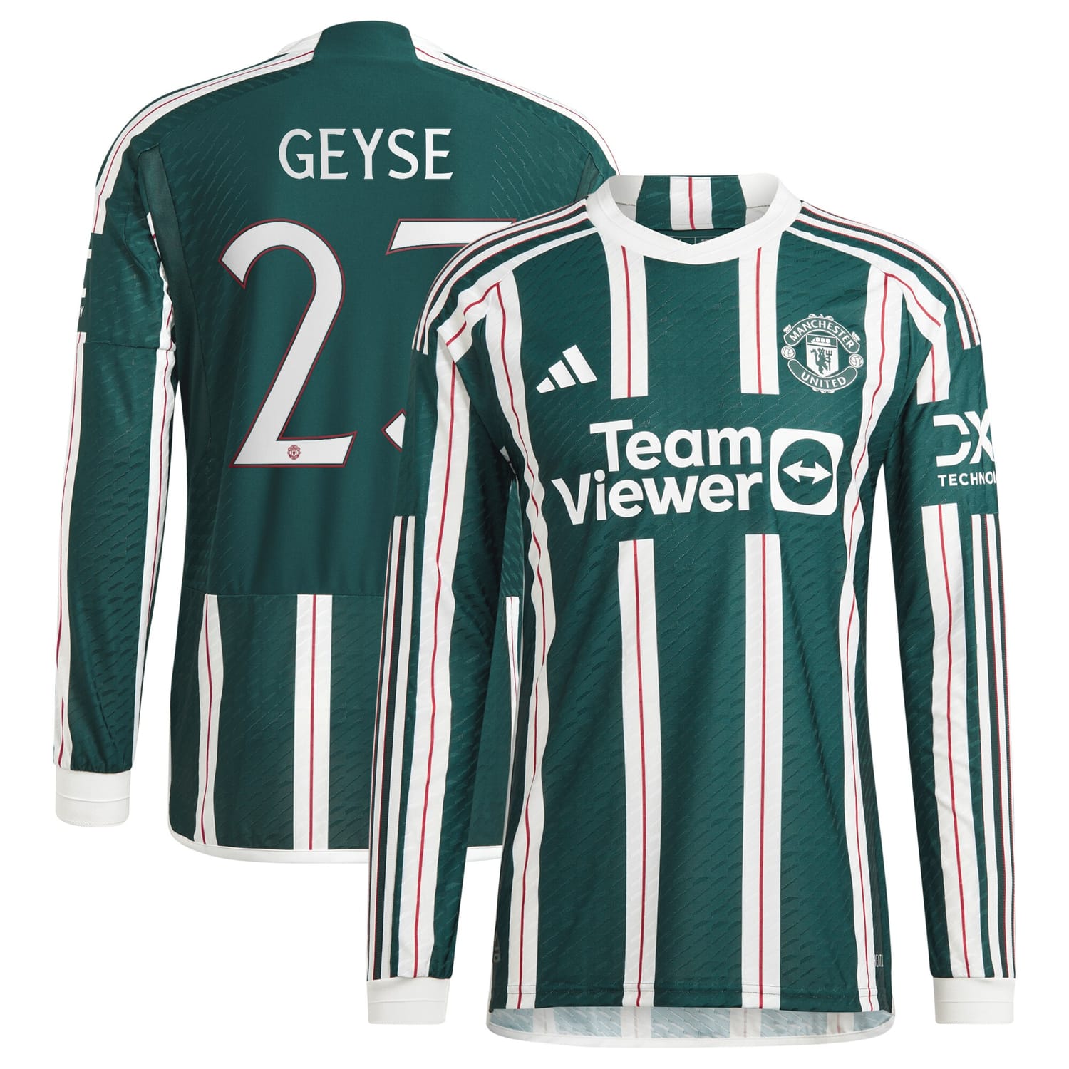 Premier League Manchester United Away Cup Authentic Jersey Shirt Long Sleeve 2023-24 player Geyse Da Silva Ferreira printing for Men