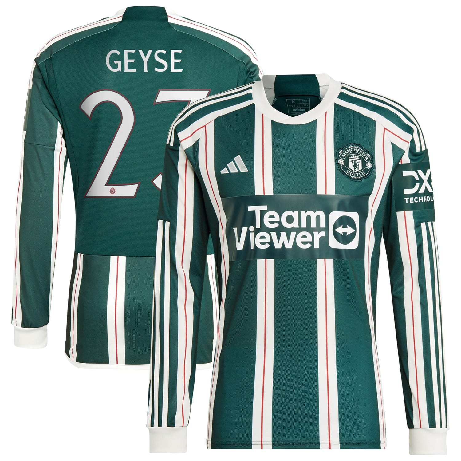 Premier League Manchester United Away Cup Jersey Shirt Long Sleeve 2023-24 player Geyse Da Silva Ferreira printing for Men