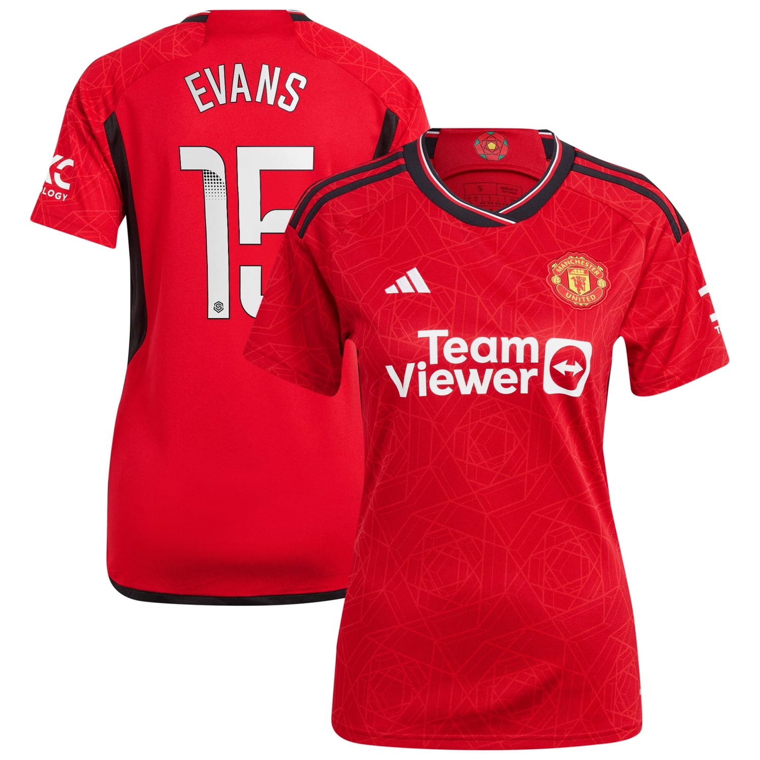 Premier League Manchester United Home WSL Jersey Shirt 2023-24 player Gemma Evans printing for Women