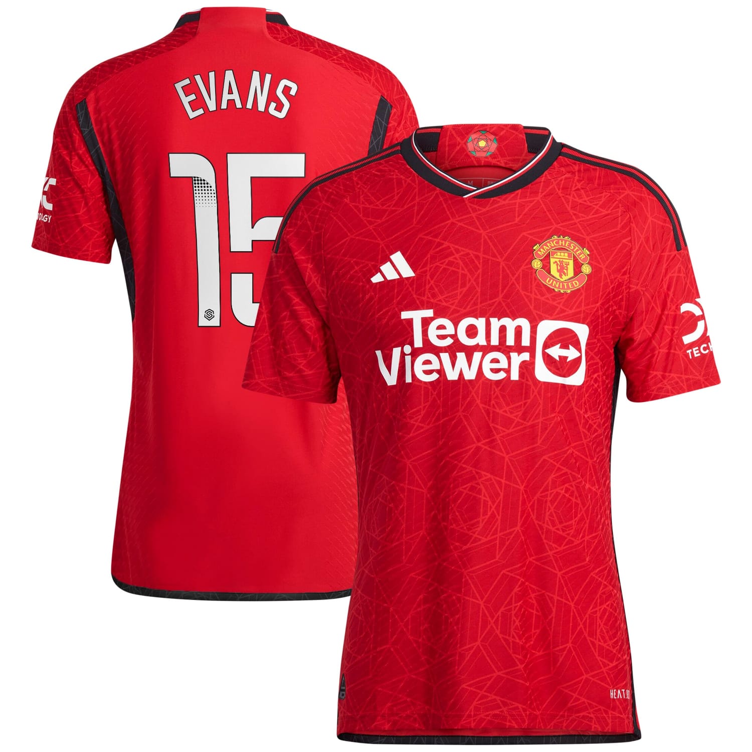 Premier League Manchester United Home WSL Authentic Jersey Shirt 2023-24 player Gemma Evans printing for Men