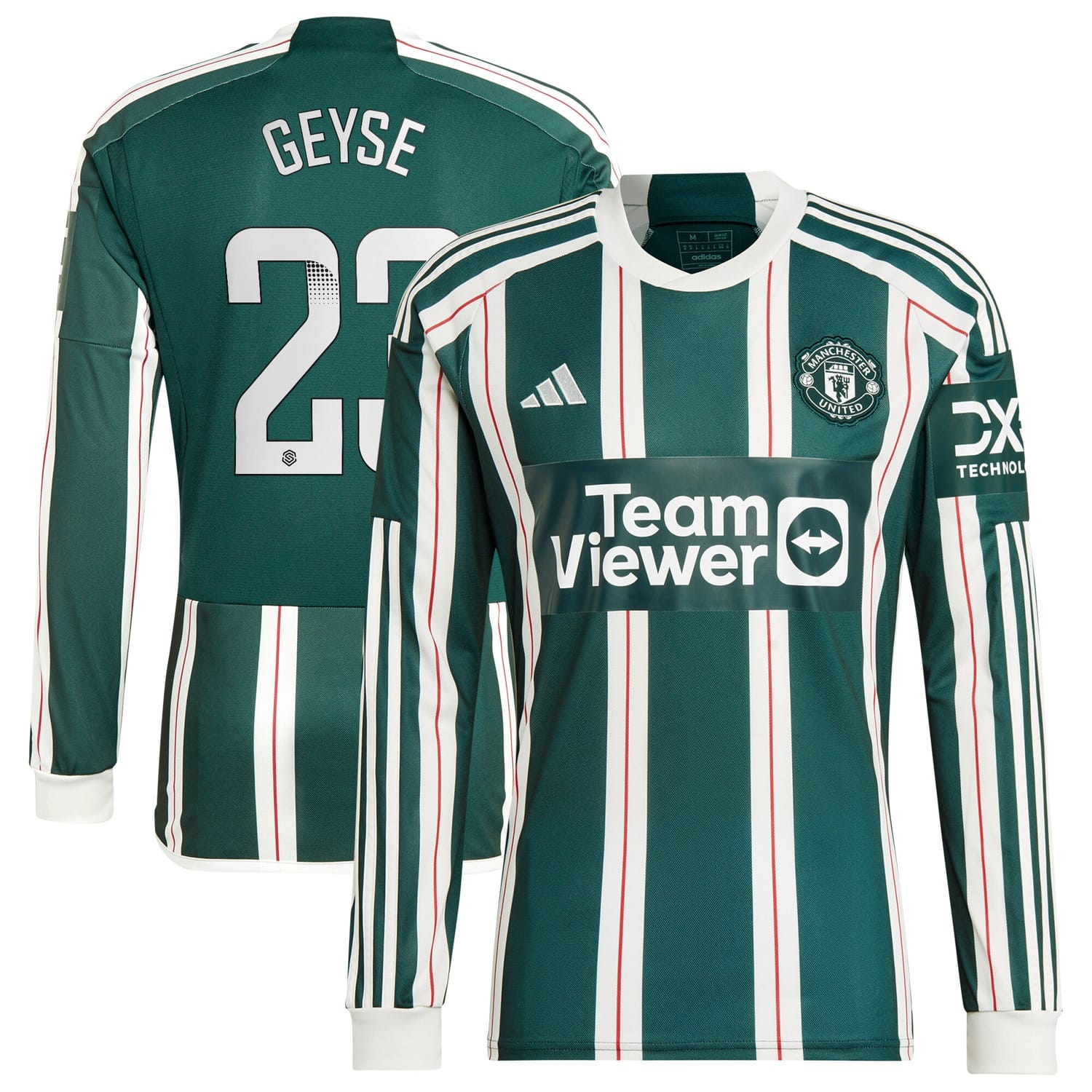 Premier League Manchester United Away WSL Jersey Shirt Long Sleeve 2023-24 player Geyse Da Silva Ferreira printing for Men