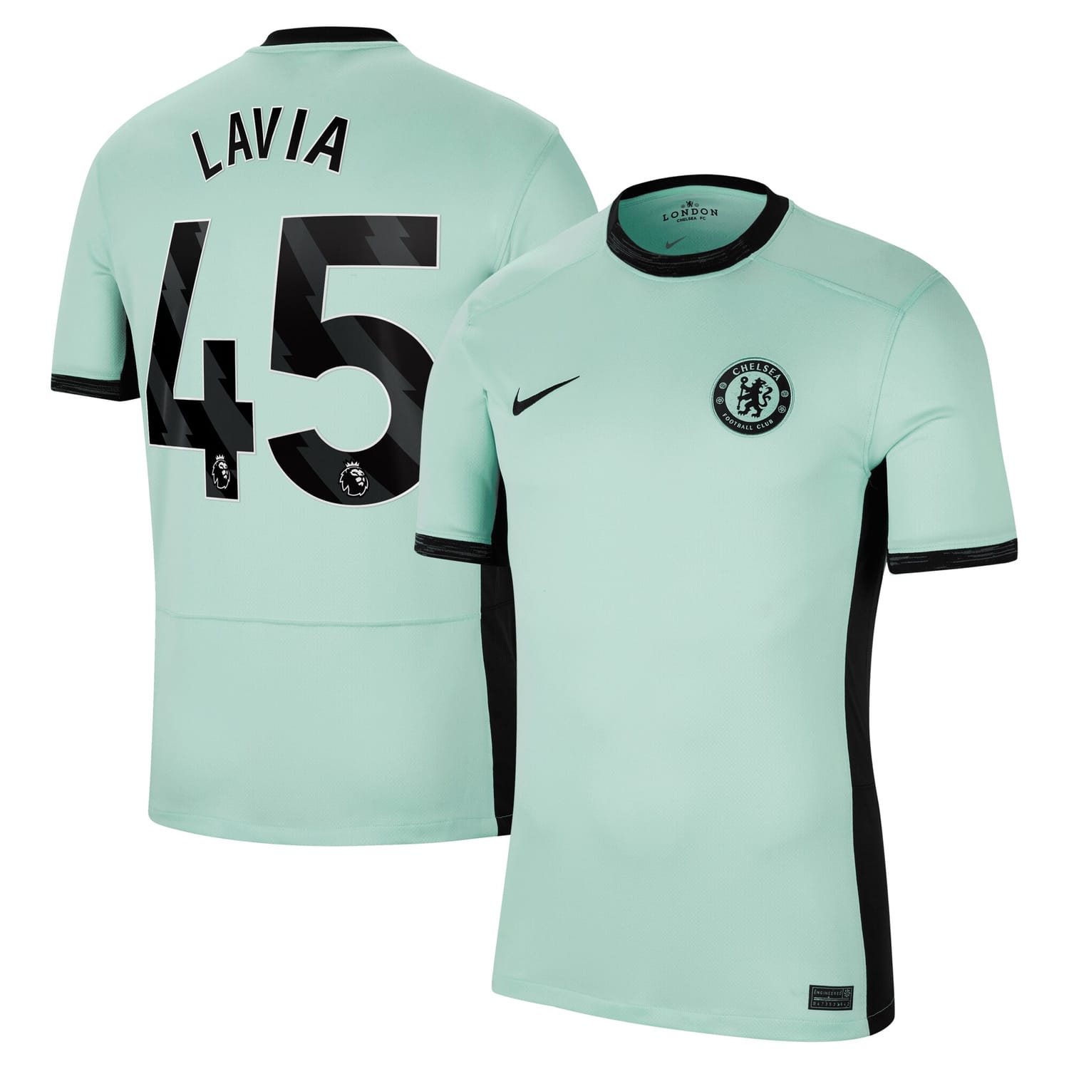 Premier League Chelsea Third Jersey Shirt 2023-24 player Roméo Lavia 45 printing for Men