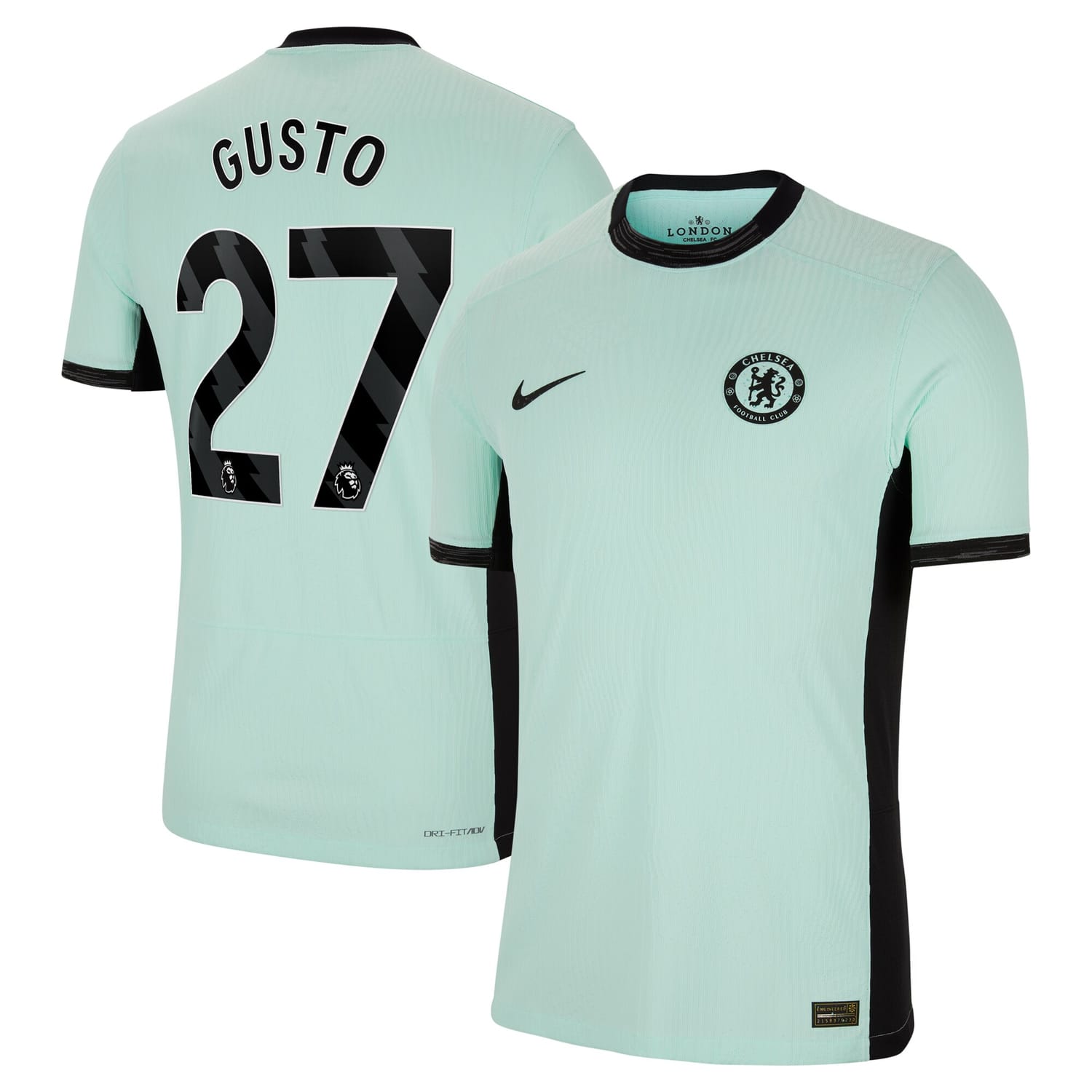 Premier League Chelsea Third Authentic Jersey Shirt 2023-24 player Malo Gusto 27 printing for Men