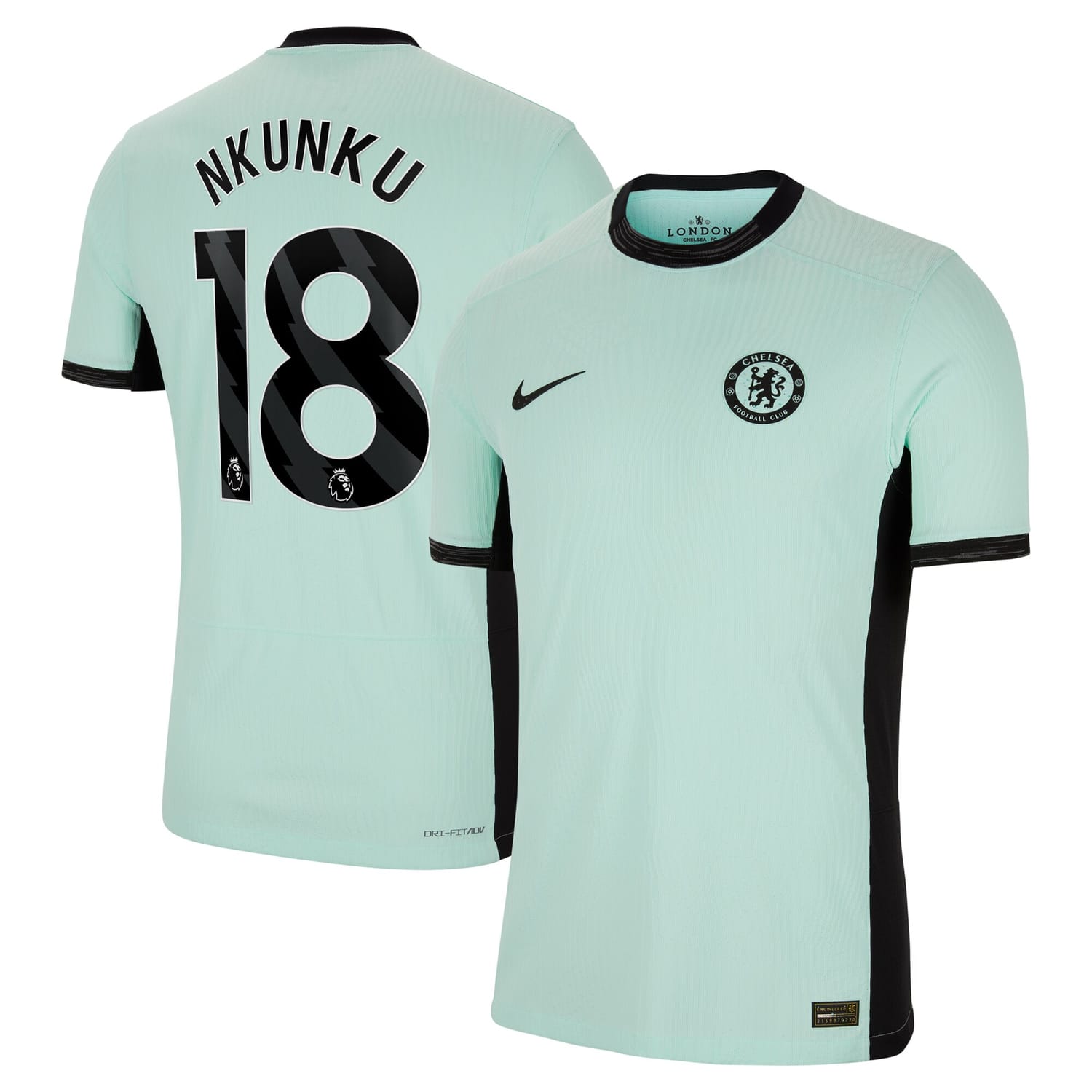 Premier League Chelsea Third Authentic Jersey Shirt 2023-24 player Christopher Nkunku 18 printing for Men