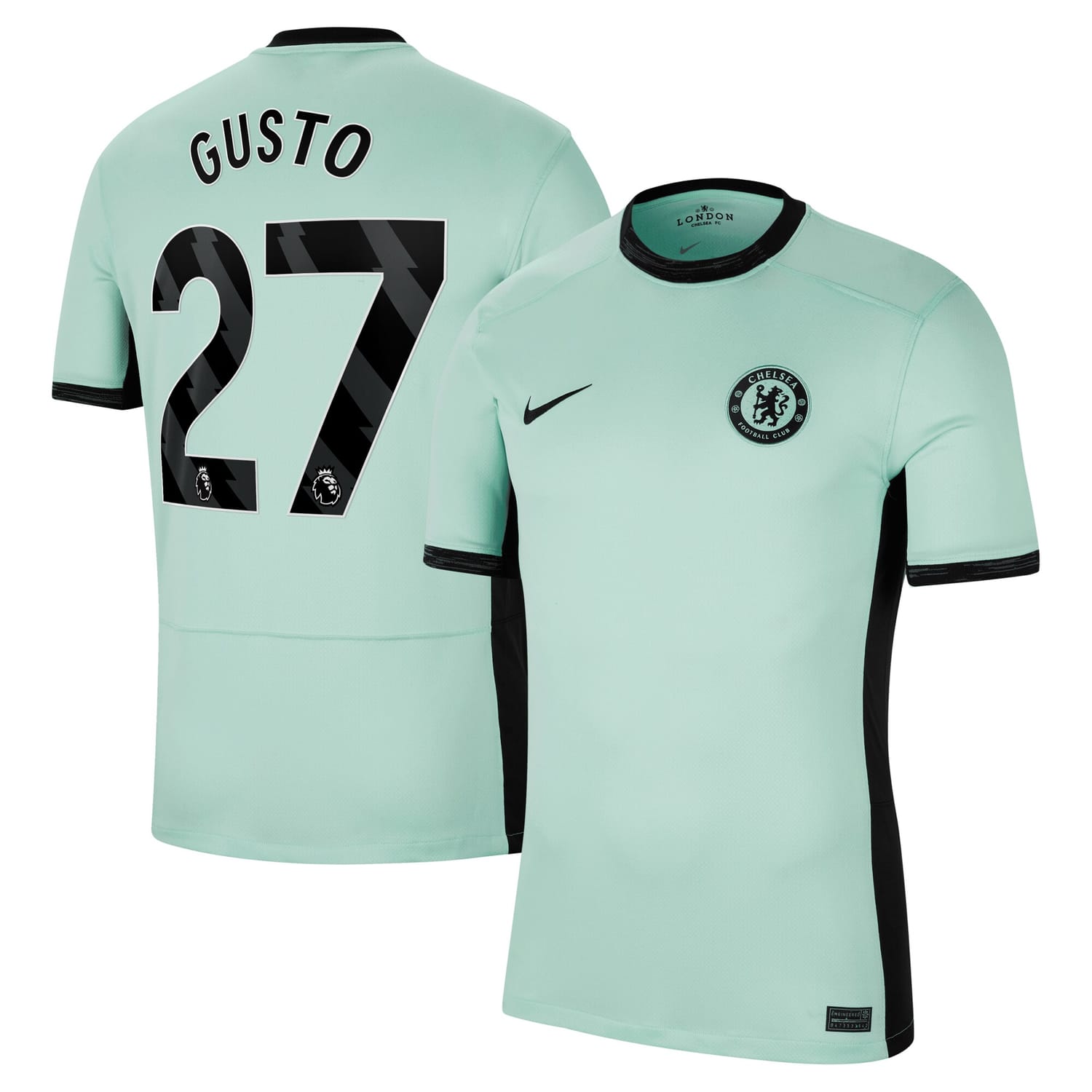 Premier League Chelsea Third Jersey Shirt 2023-24 player Malo Gusto 27 printing for Men