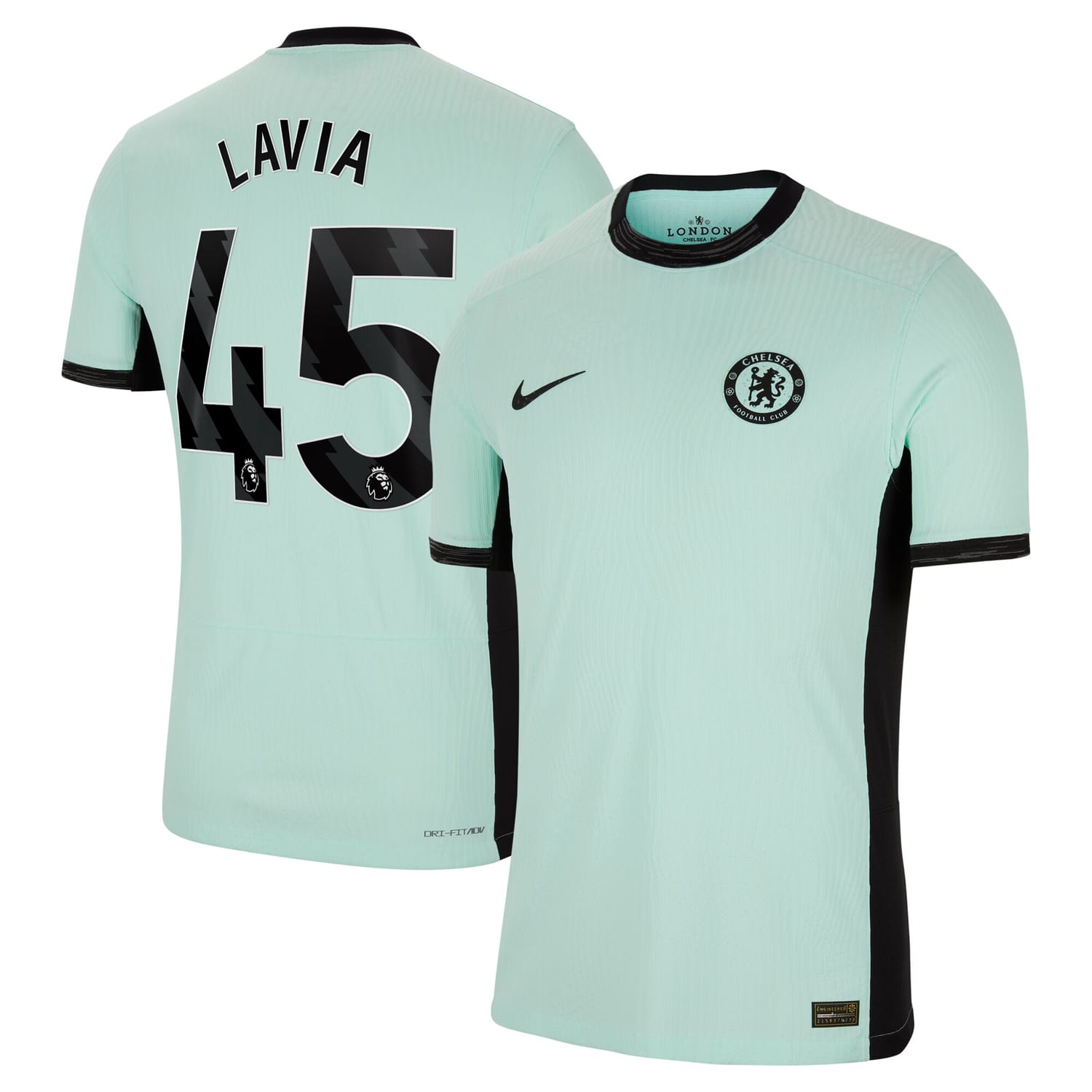 Premier League Chelsea Third Authentic Jersey Shirt 2023-24 player Roméo Lavia 45 printing for Men