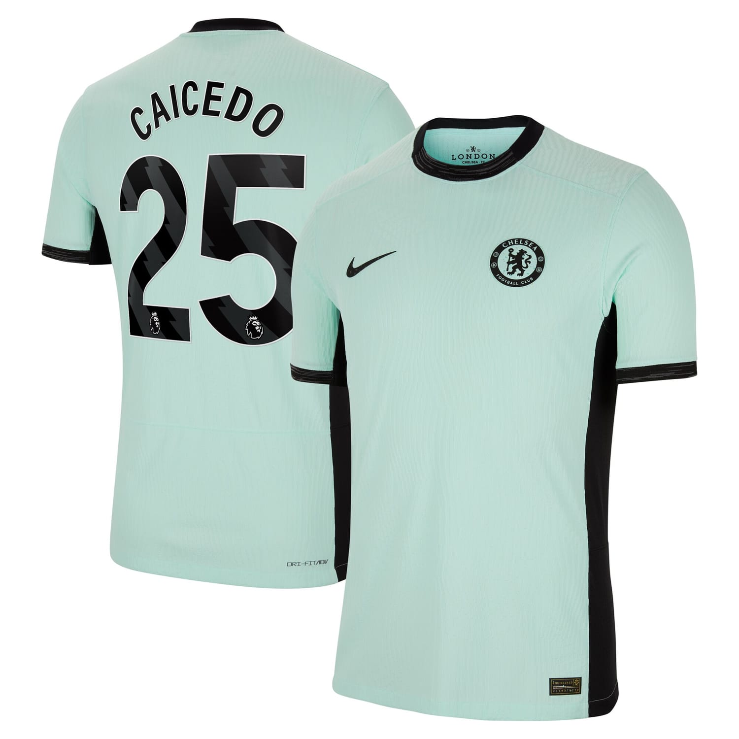 Premier League Chelsea Third Authentic Jersey Shirt 2023-24 player Moisés Caicedo 25 printing for Men