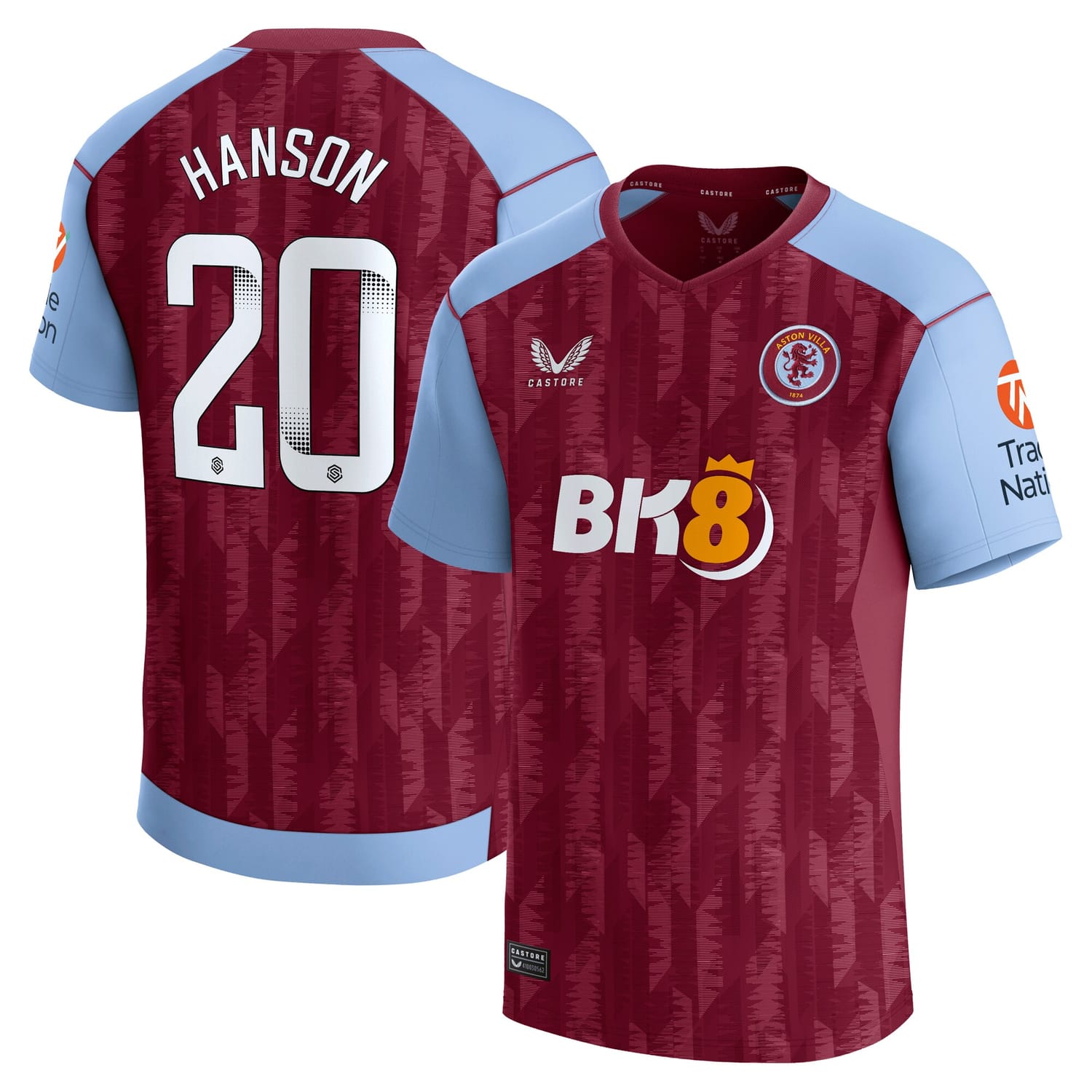 Premier League Aston Villa Home Jersey Shirt 2023-24 player Kirsty Hanson 20 printing for Men