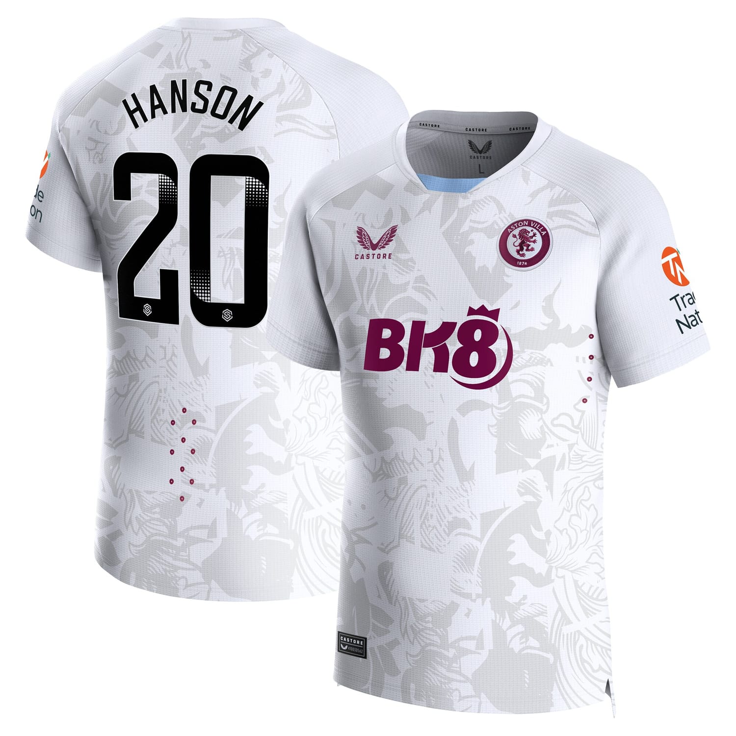Premier League Aston Villa Away WSL Pro Jersey Shirt 2023-24 player Kirsty Hanson 20 printing for Men