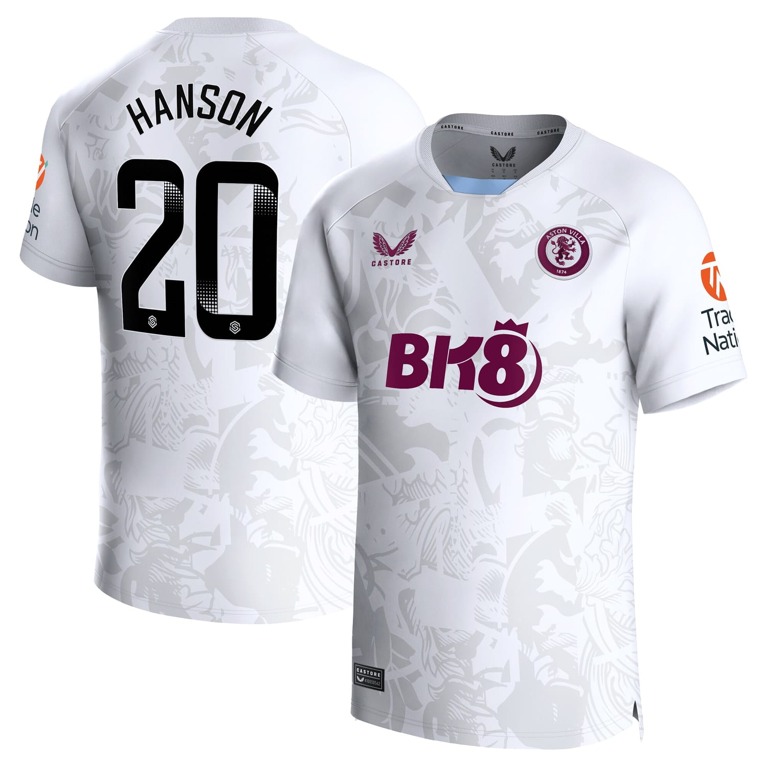 Premier League Aston Villa Away WSL Jersey Shirt 2023-24 player Kirsty Hanson 20 printing for Men