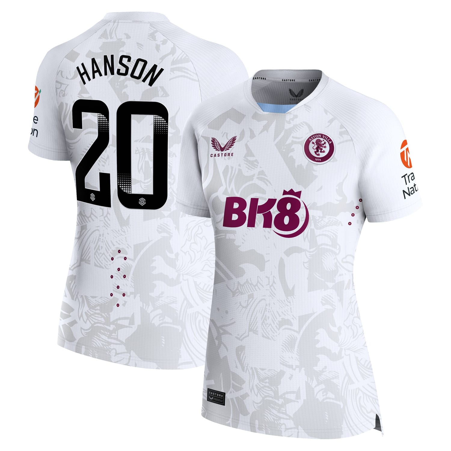 Premier League Aston Villa Away WSL Pro Jersey Shirt 2023-24 player Kirsty Hanson 20 printing for Women