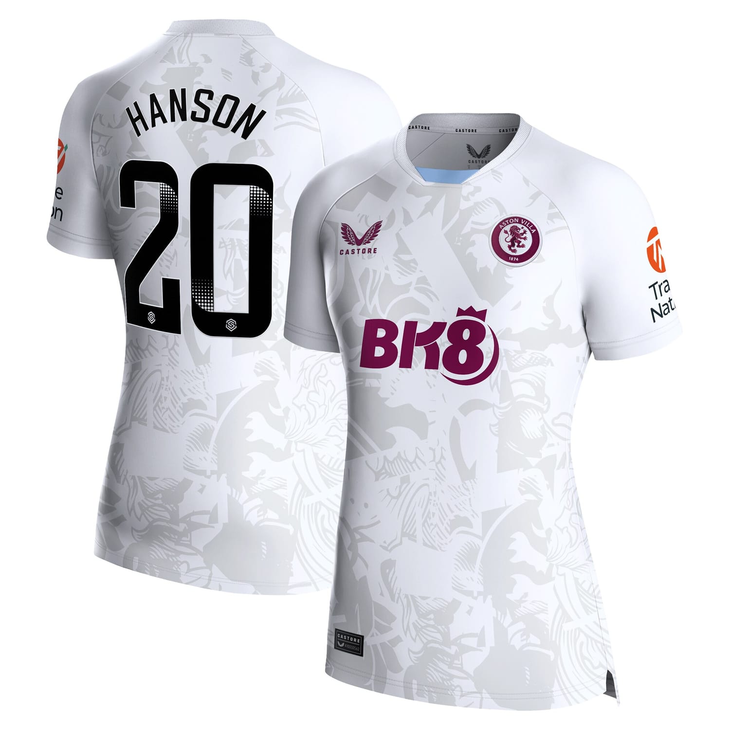 Premier League Aston Villa Away WSL Jersey Shirt 2023-24 player Kirsty Hanson 20 printing for Women