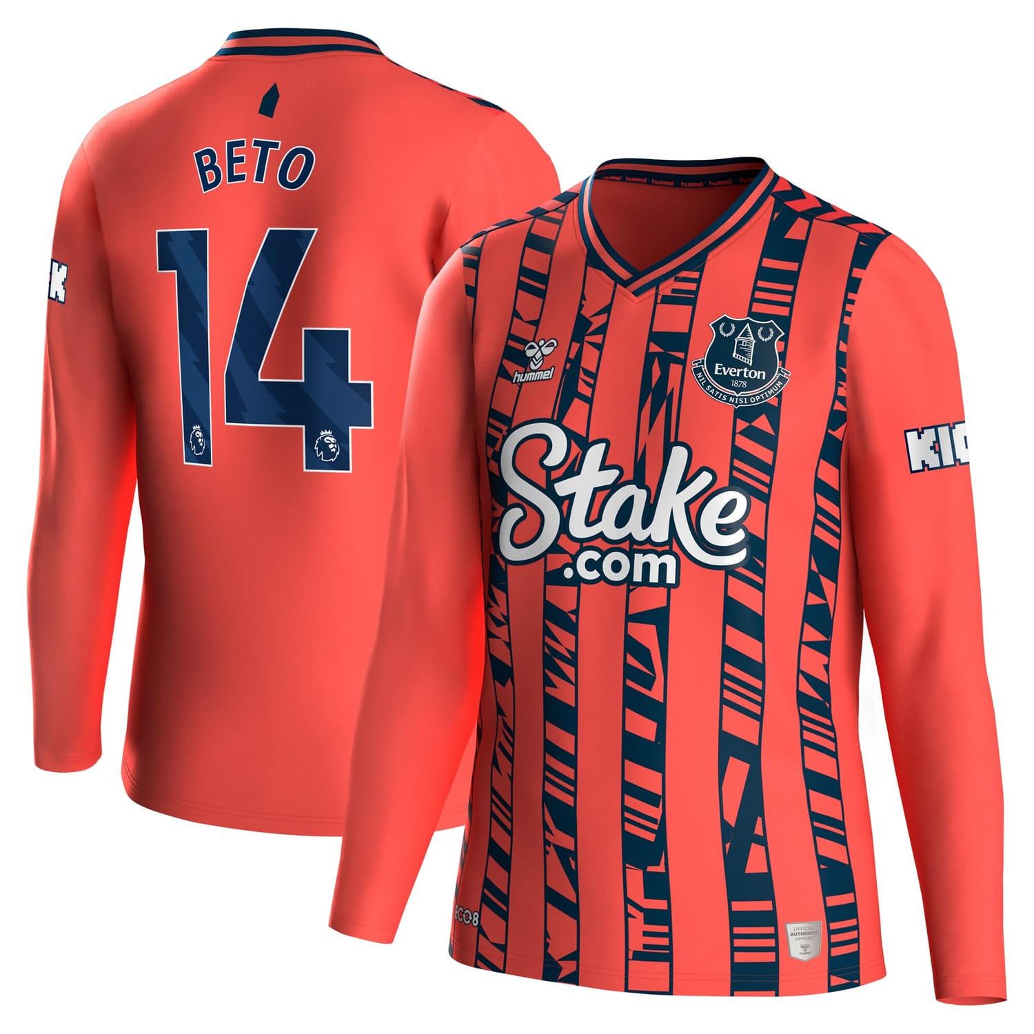 Premier League Everton Away Jersey Shirt Long Sleeve 2023-24 player Beto 14 printing for Men