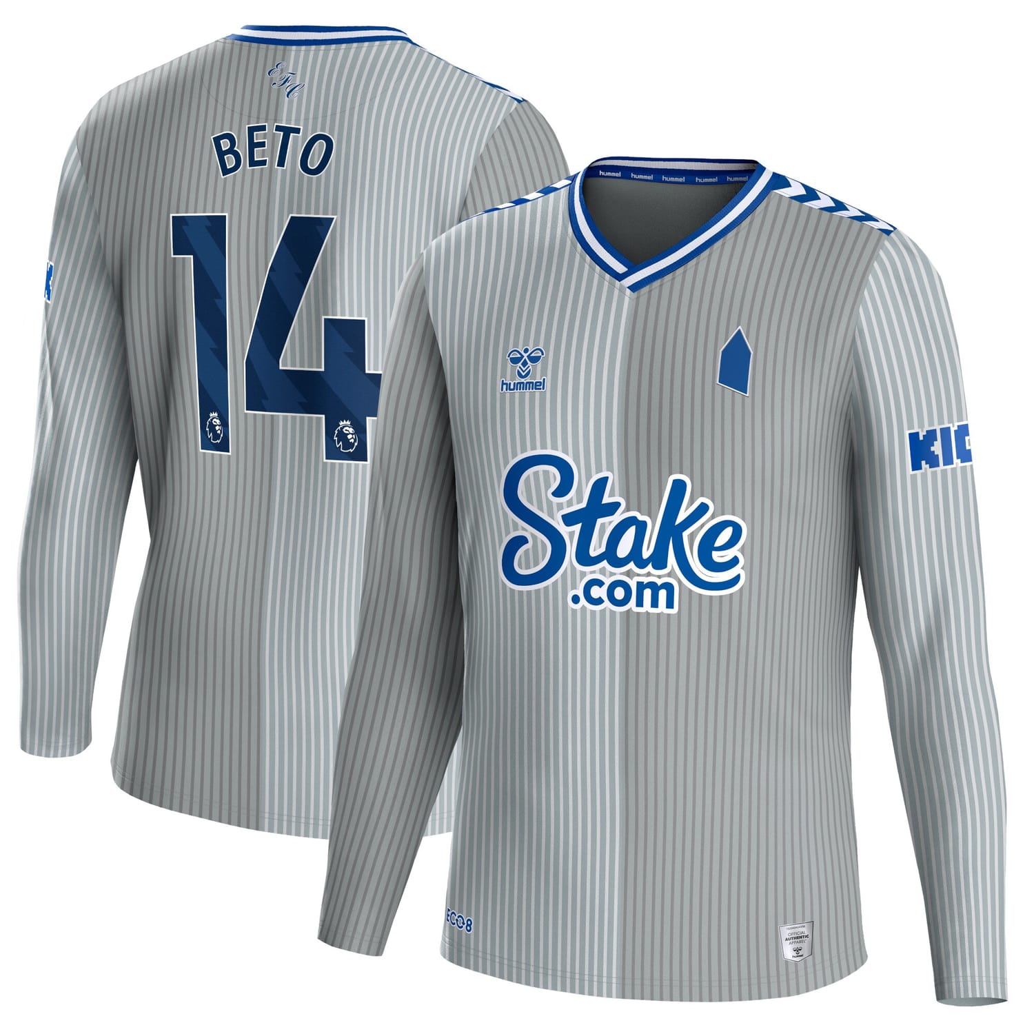 Premier League Everton Third Jersey Shirt Long Sleeve 2023-24 player Beto 14 printing for Men