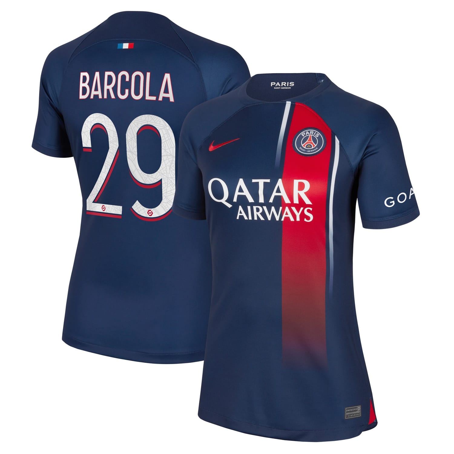 Ligue 1 Paris Saint-Germain Home Jersey Shirt 2023-24 player Bradley Barcola 29 printing for Women