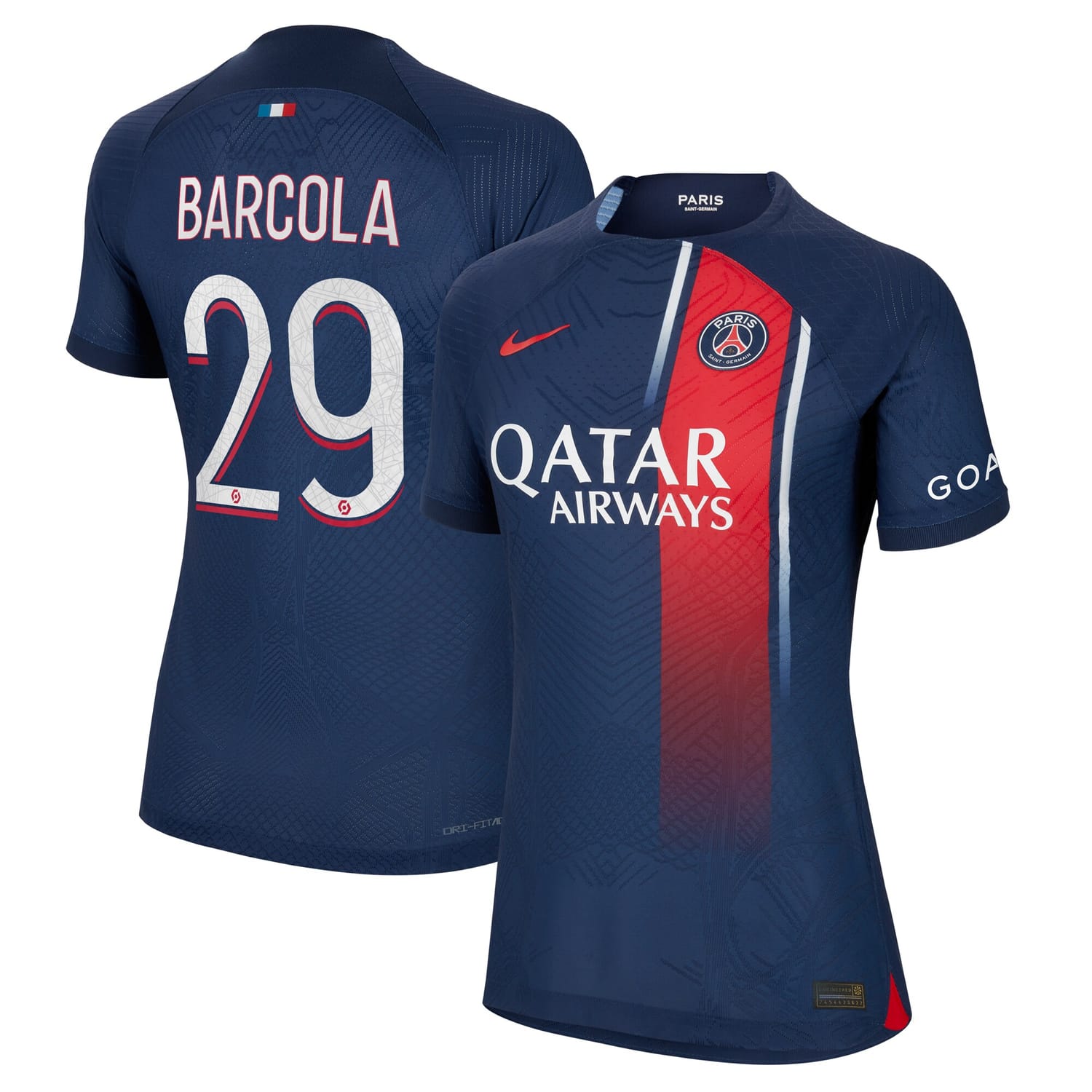 Ligue 1 Paris Saint-Germain Home Authentic Jersey Shirt 2023-24 player Bradley Barcola 29 printing for Women