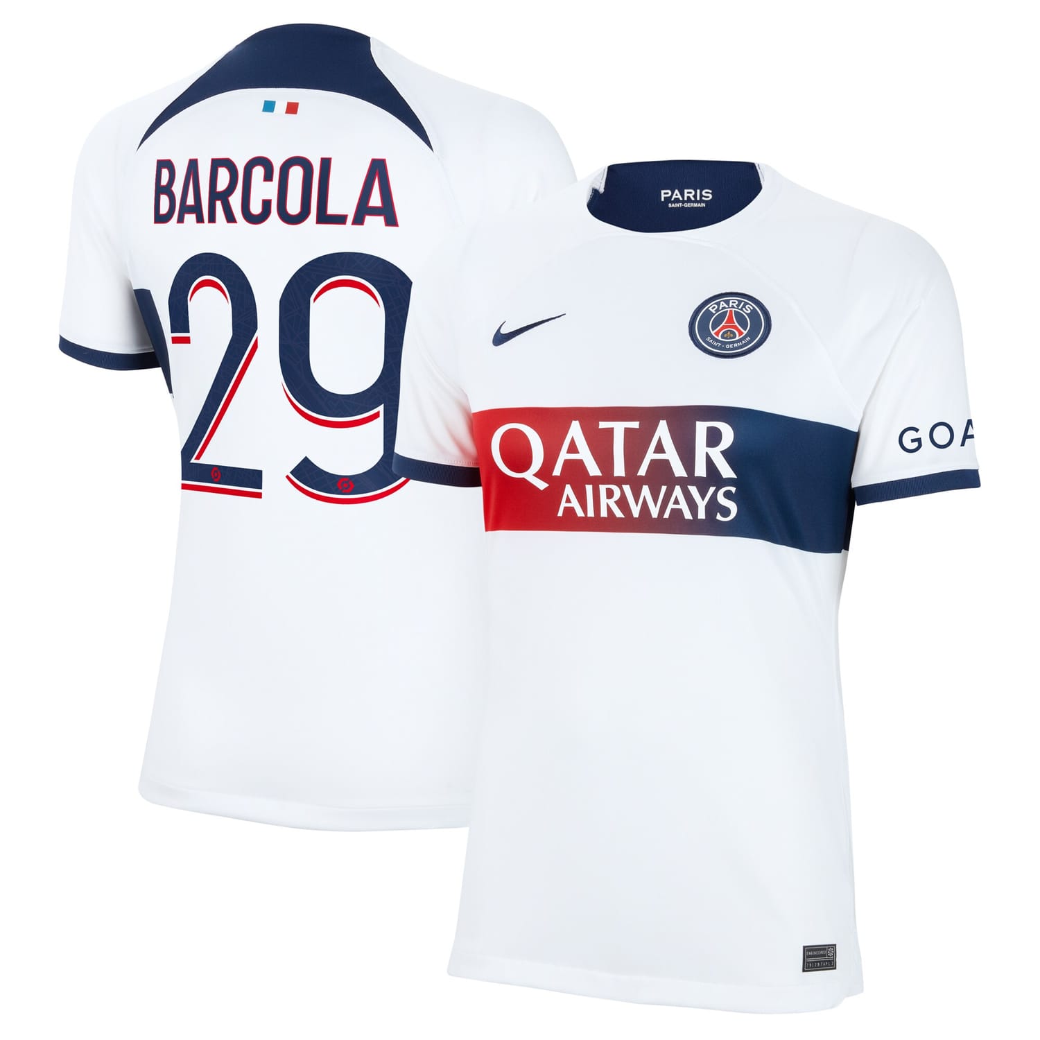 Ligue 1 Paris Saint-Germain Away Jersey Shirt 2023-24 player Bradley Barcola 29 printing for Women