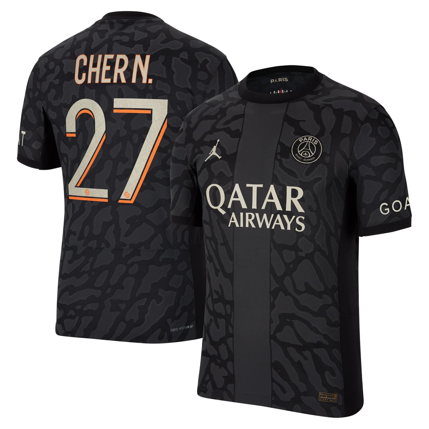 Ligue 1 Paris Saint-Germain Third Authentic Jersey Shirt 2023-24 player Cher Ndour 27 printing for Men