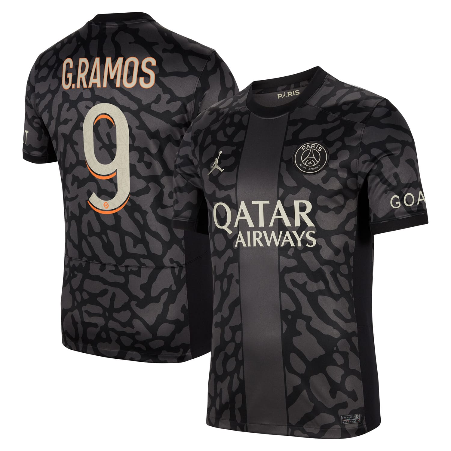 Ligue 1 Paris Saint-Germain Third Jersey Shirt 2023-24 player Gonçalo Ramos 9 printing for Men